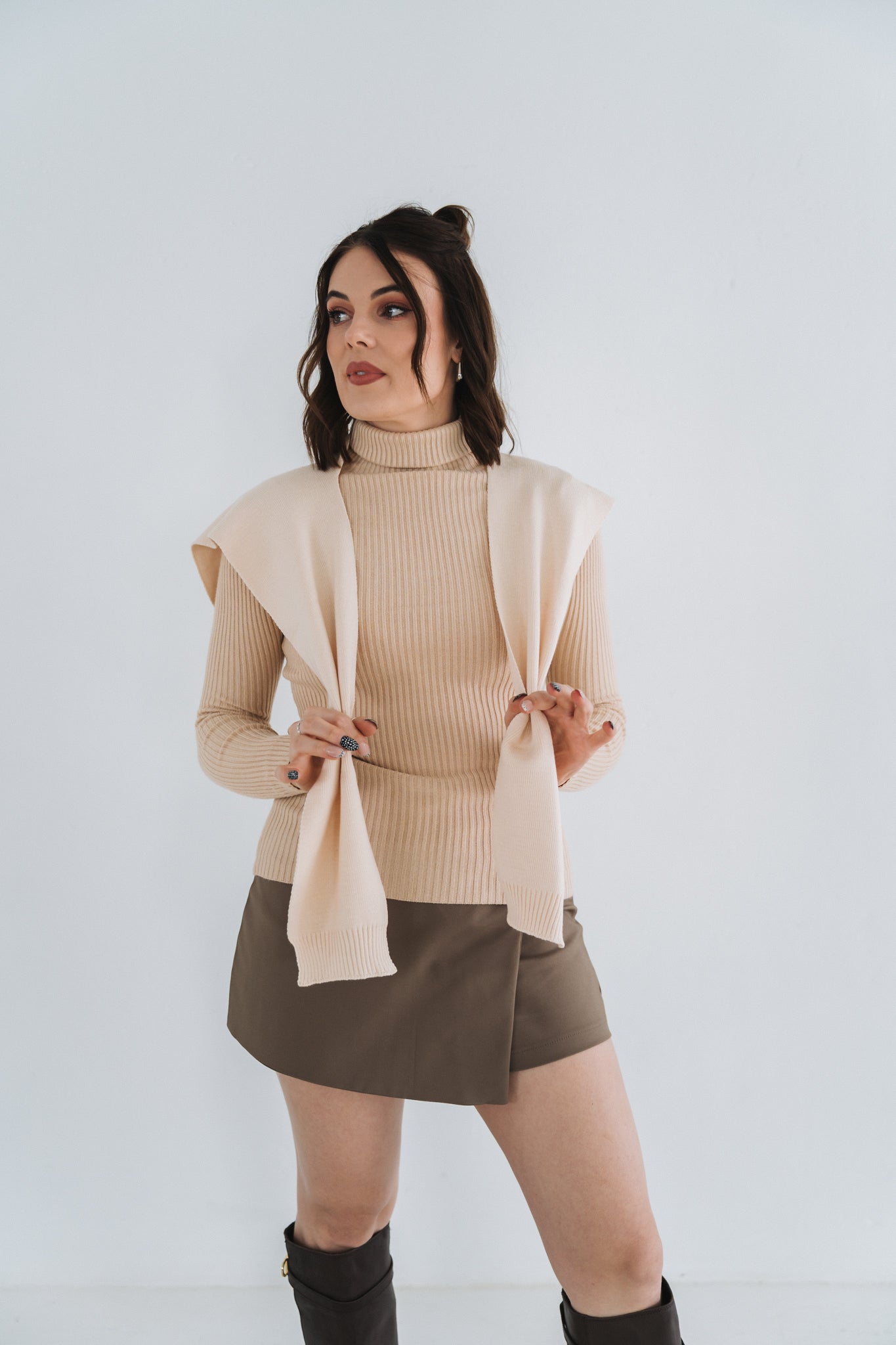 Faux Sweater Beige