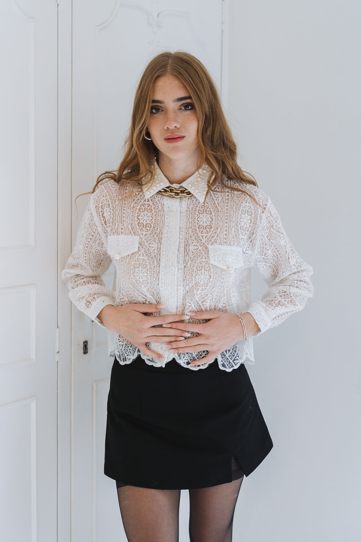 Pearl Blouse White