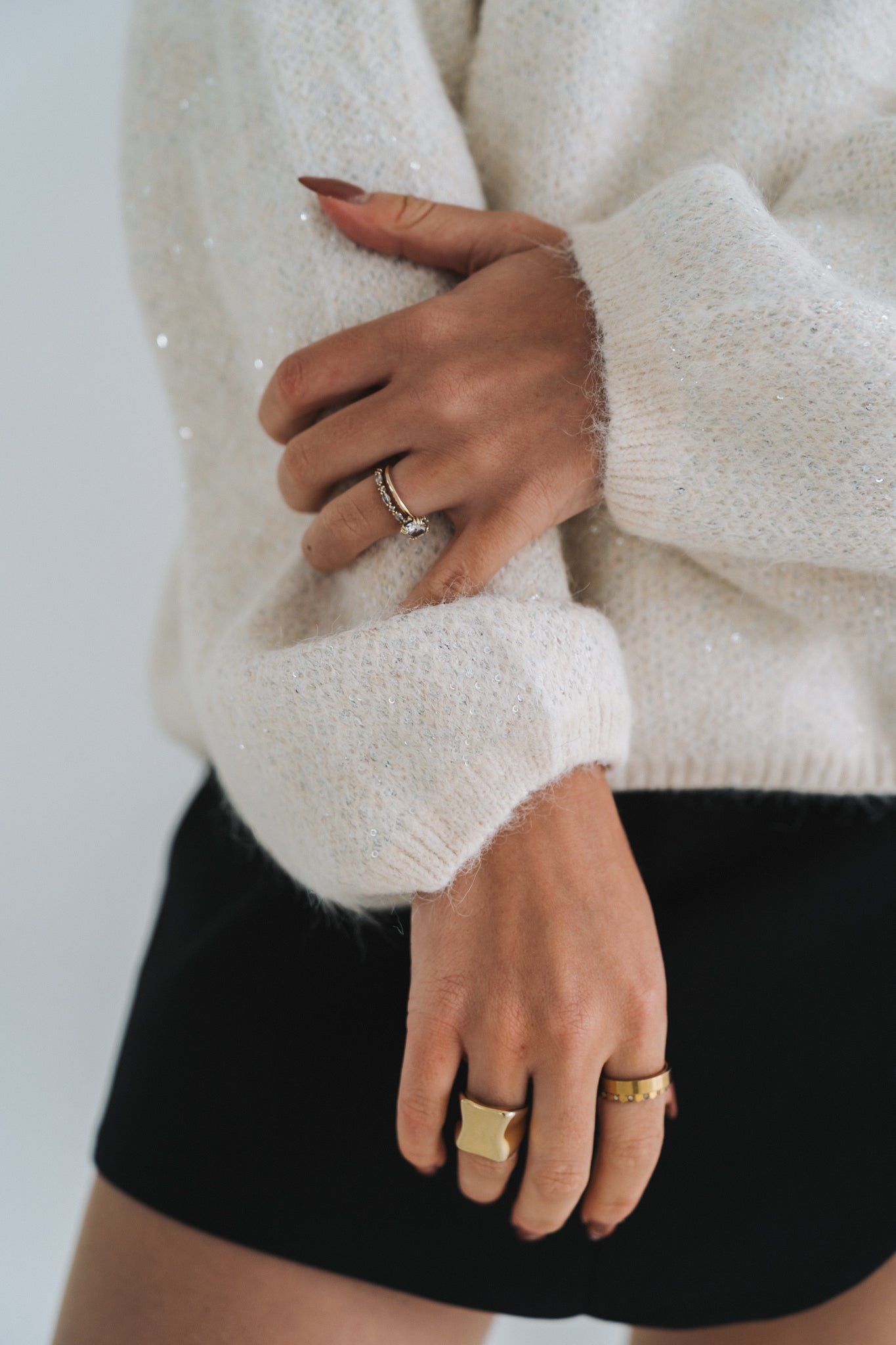 Glitsy Cream Knit | One Size / 30-34