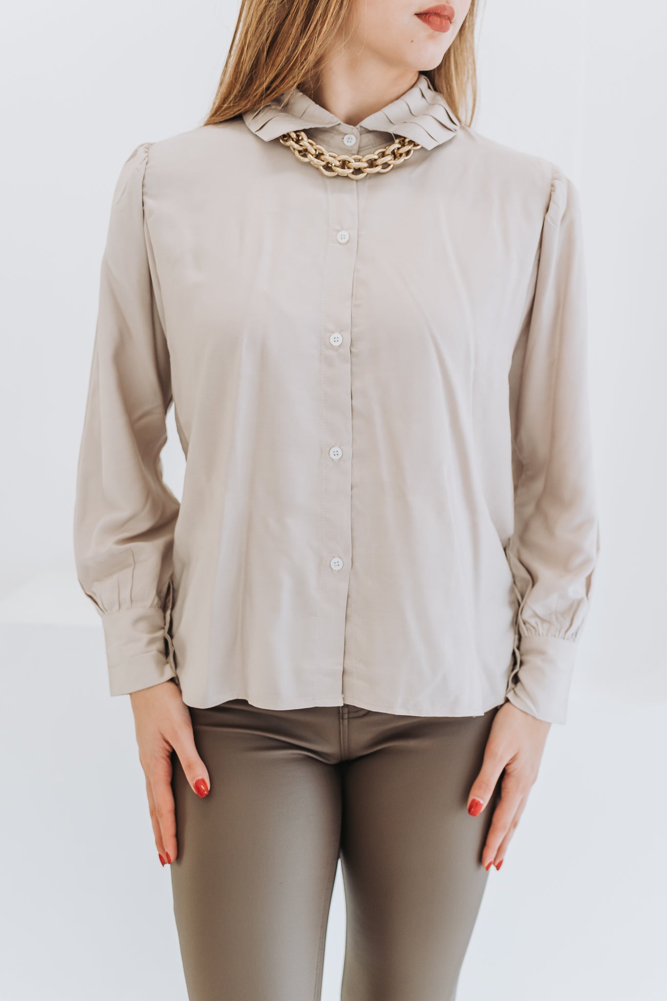 Folded Collar Blouse