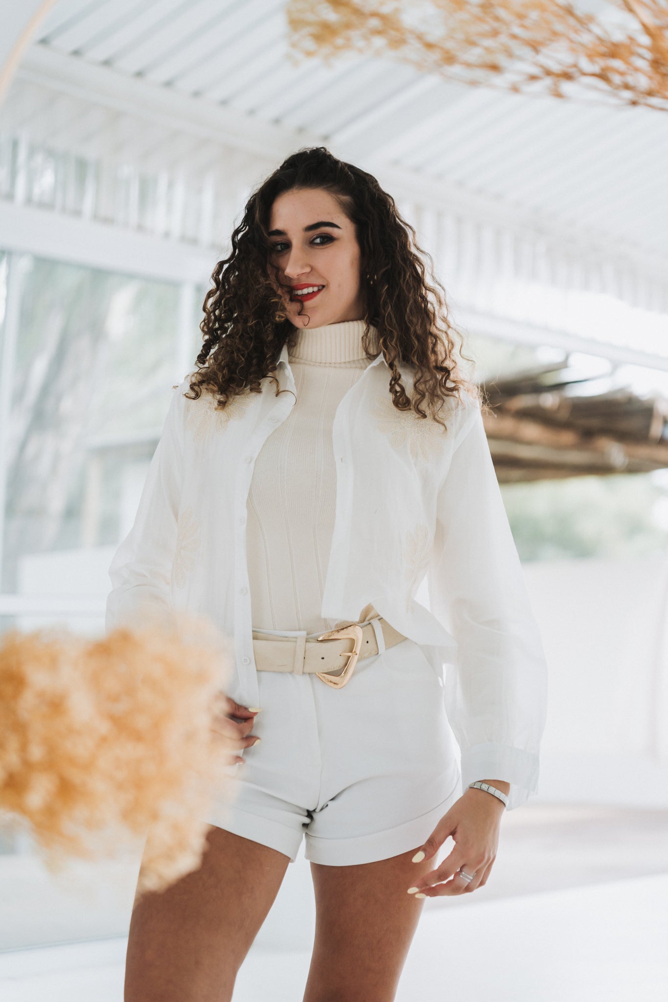 Embossed Blouse White