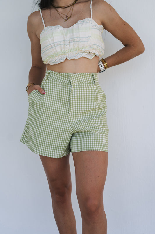 Gingham Short Green