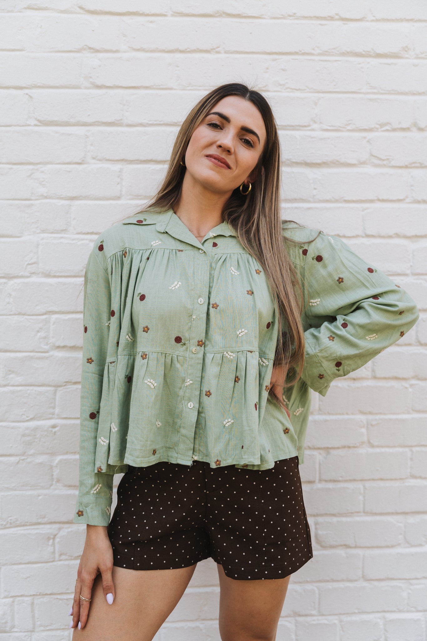 Lino Set Blouse Mint | One Size / Fits 32-36