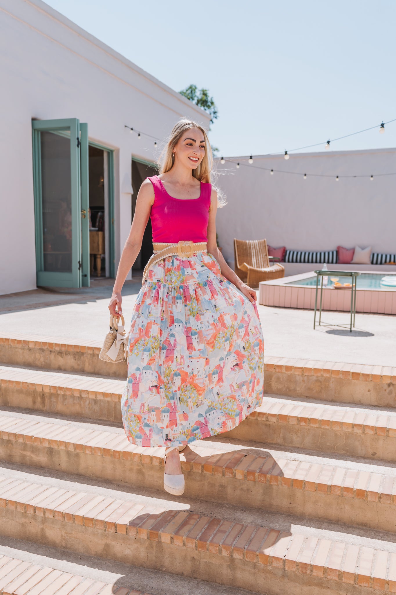 Greece Skirt Light Blue