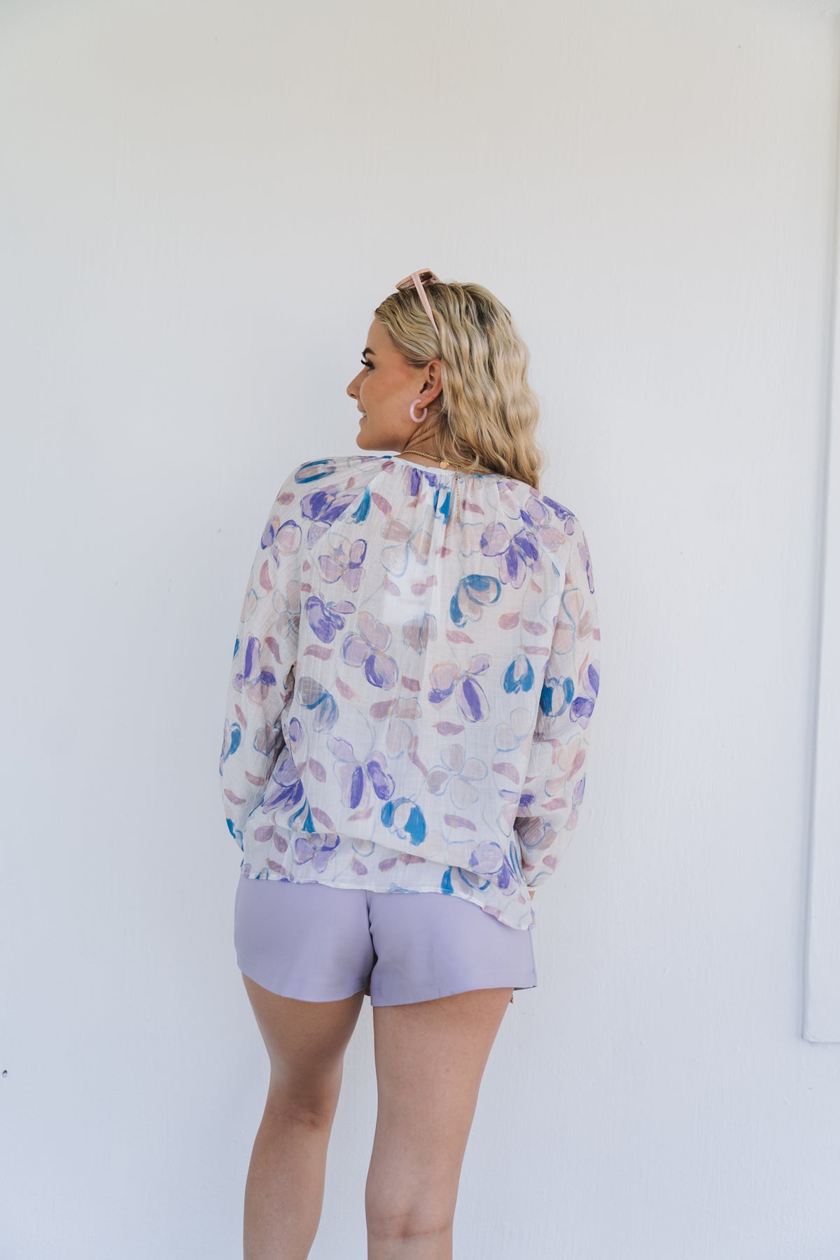 Lilac Floral Blouse | One Size / Fits 30-36