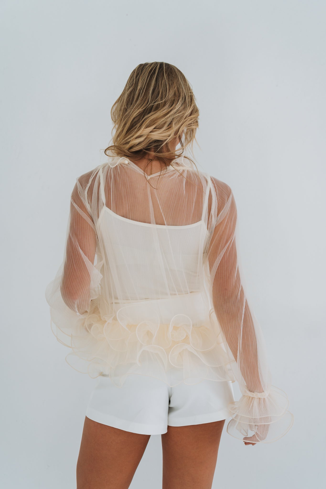 Sabrina Mesh Top Cream | One Size / Fits 30-34