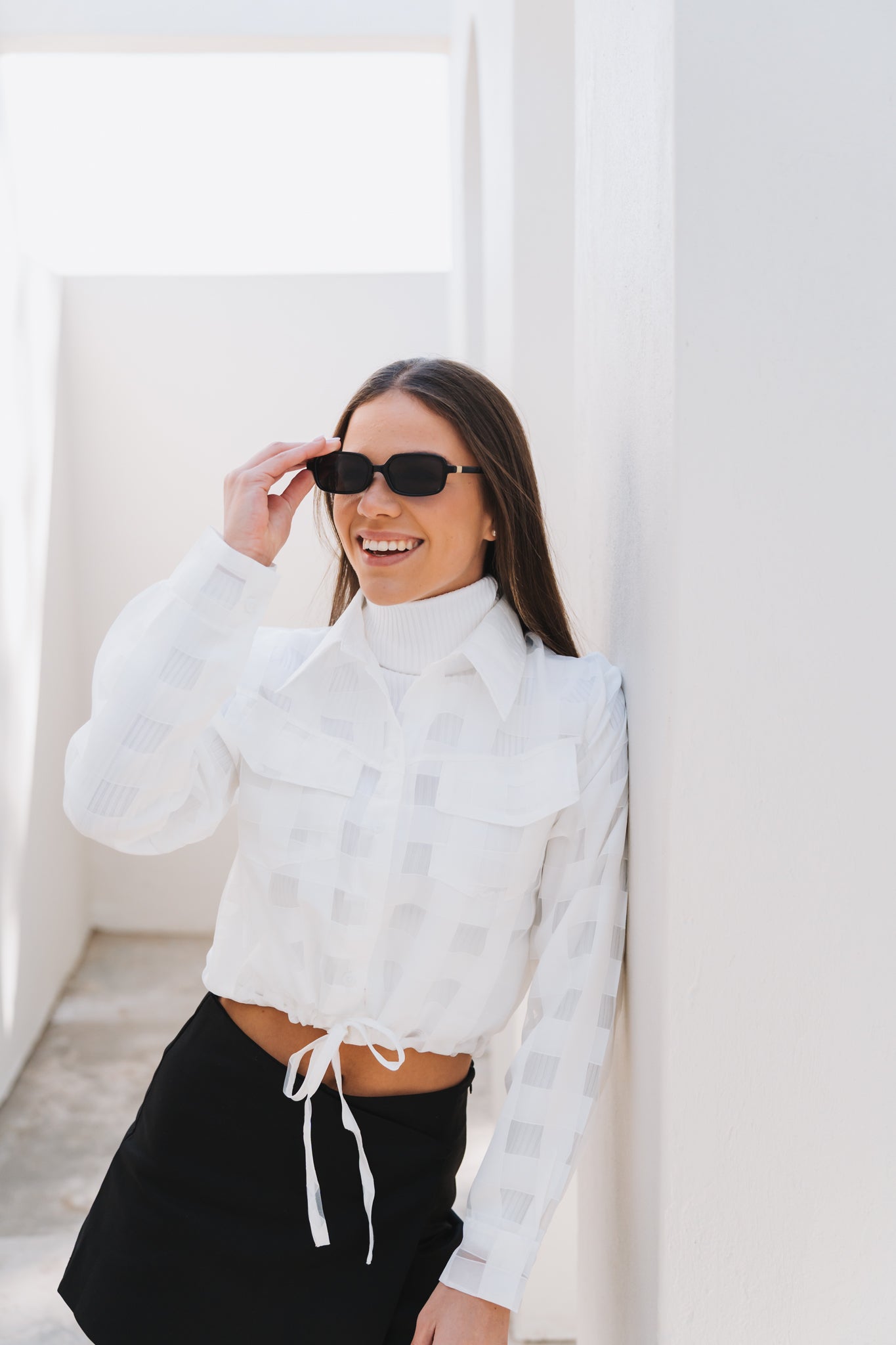 Square  Blouse White | One Size / Fits 30-32