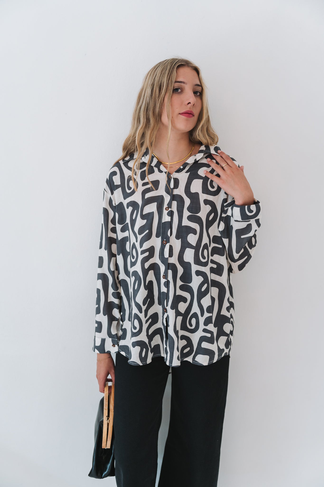 Viscose Blouse Grey Print