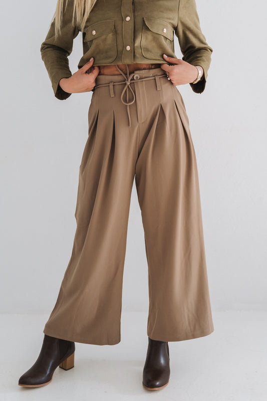 Palazzo Trouser Khaki | One Size / 30-34