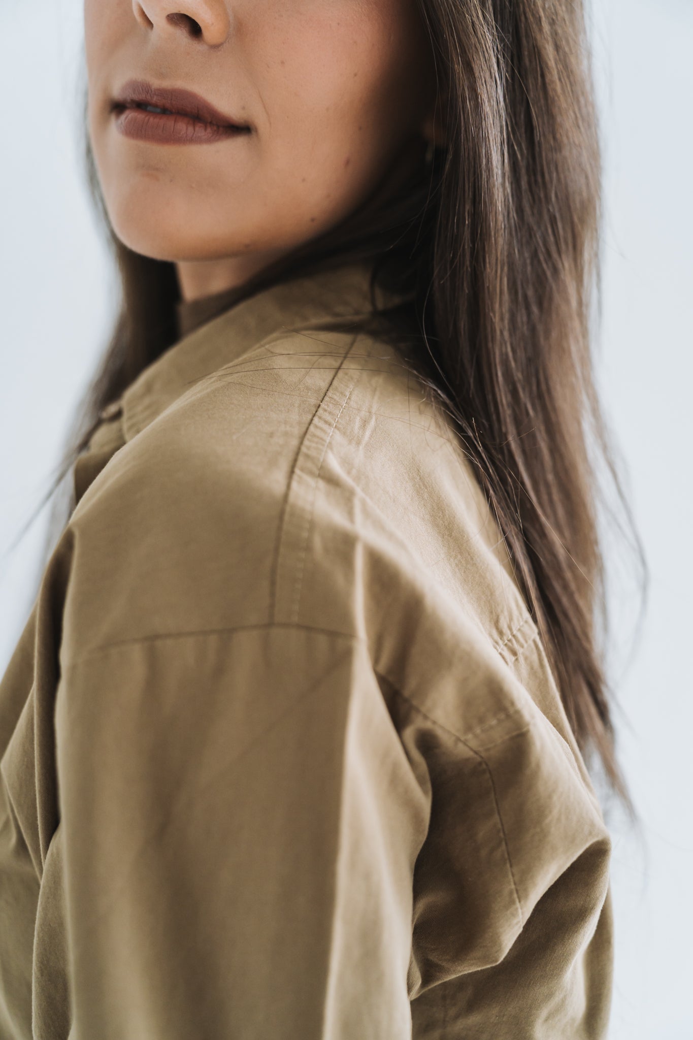 Cotton Blouse Olive | One Size / Fits 32-36