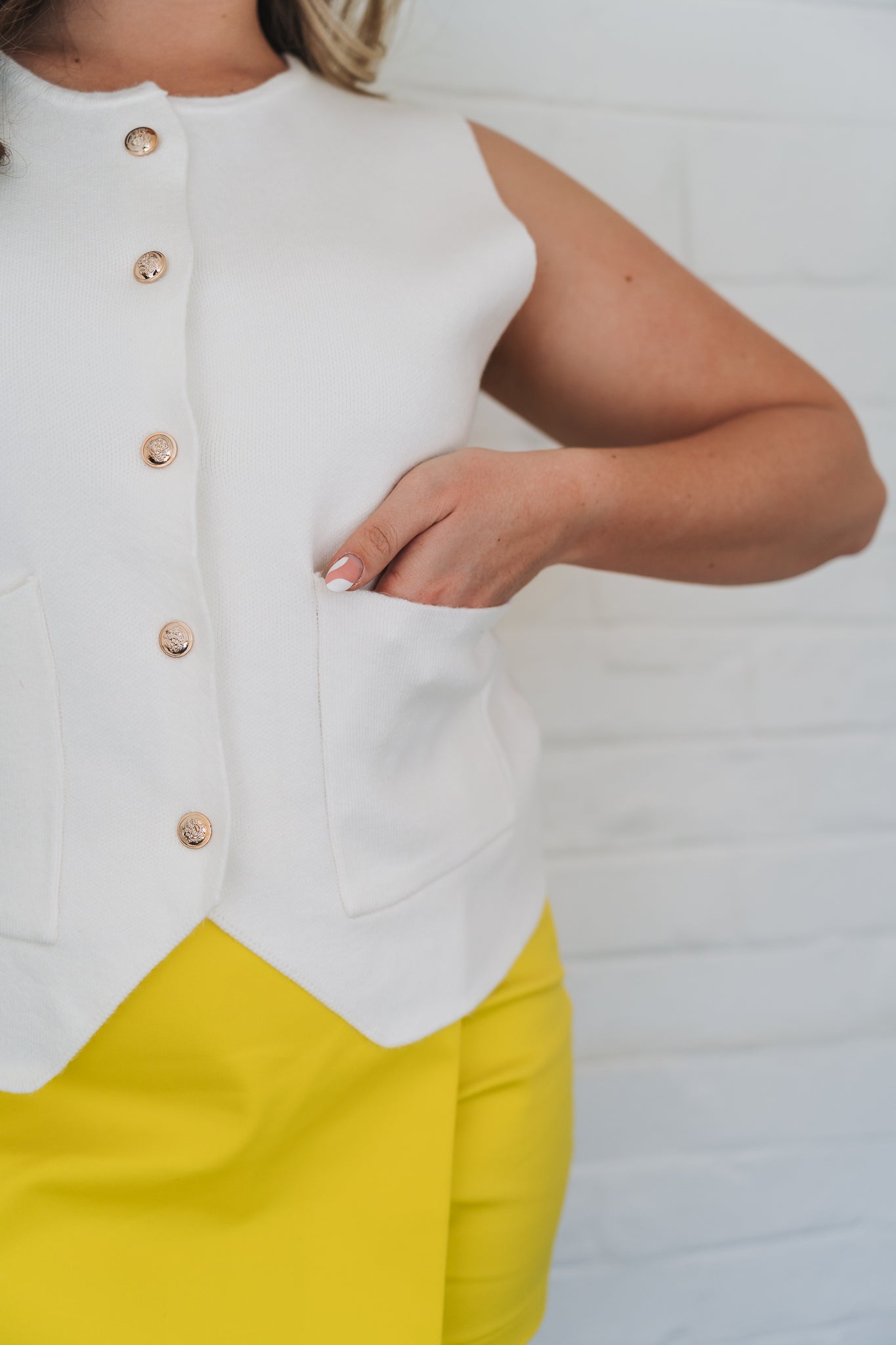 Classy White Waistcoat
