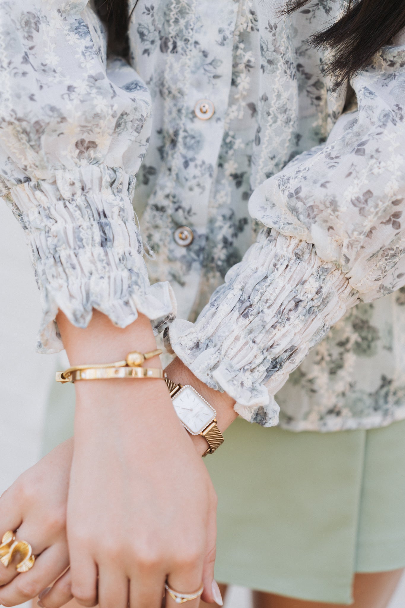 Bouquet Blouse Sage | One Size / Fits 32-36
