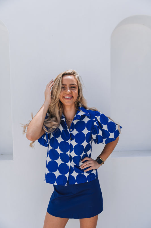 Statement Blouse Blue | One Size / Fits 30-34