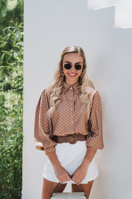 Rust Polka Blouse