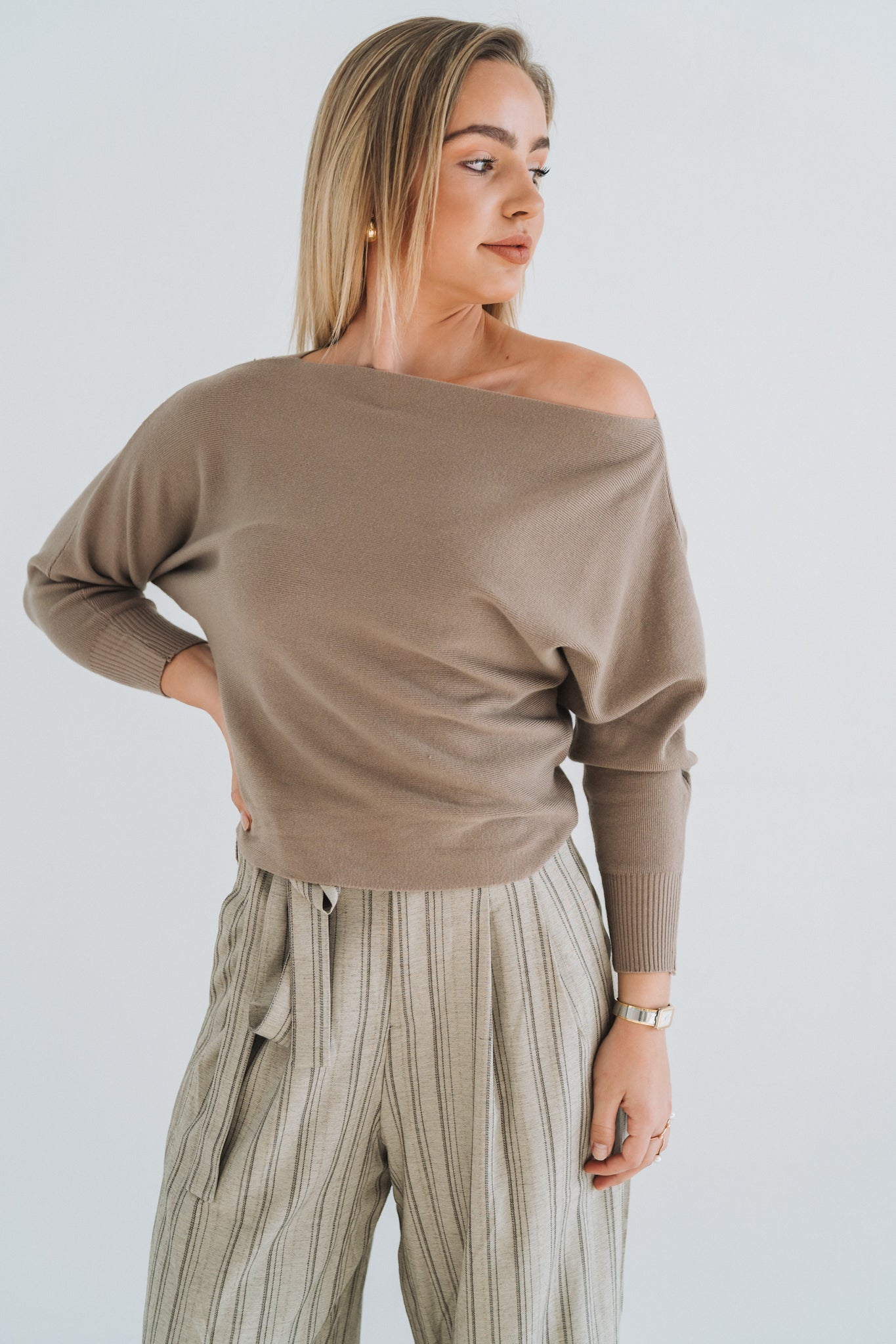 Boatneck Knit Stone | One Size / Fits 30-34
