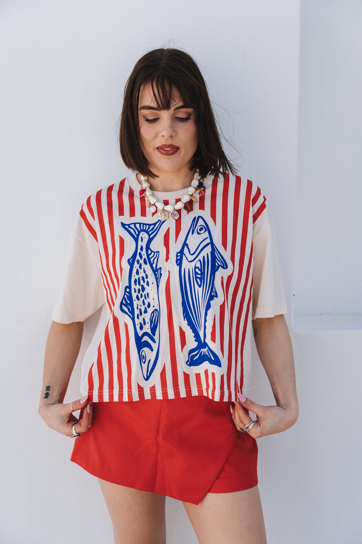 Sardine Tee Red | One Size / Fits 30-36