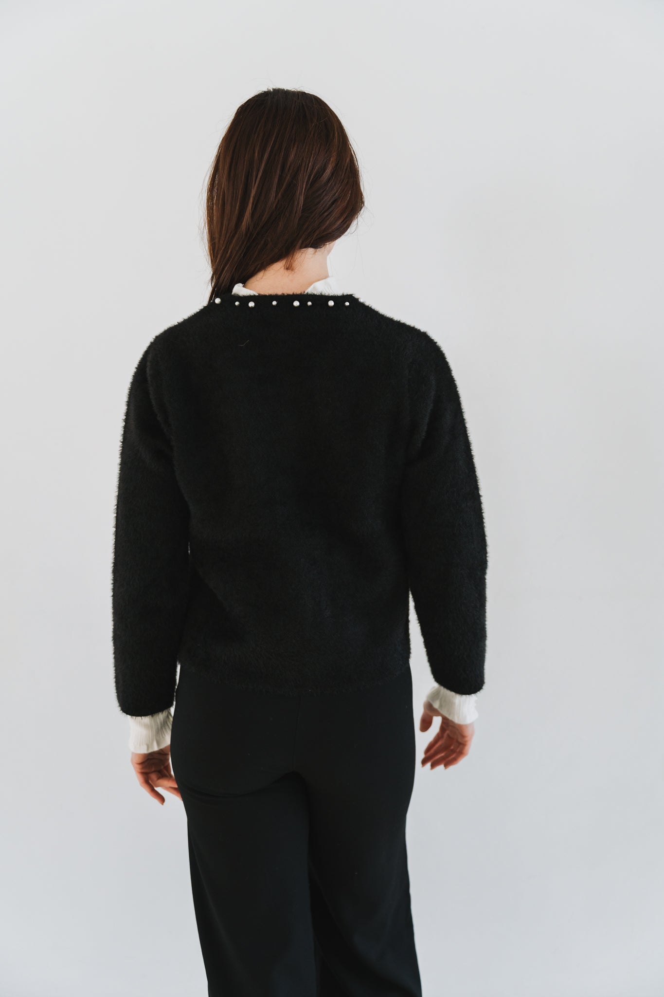 Pearl Bow Cardi Black | One Size / Fits 30-34