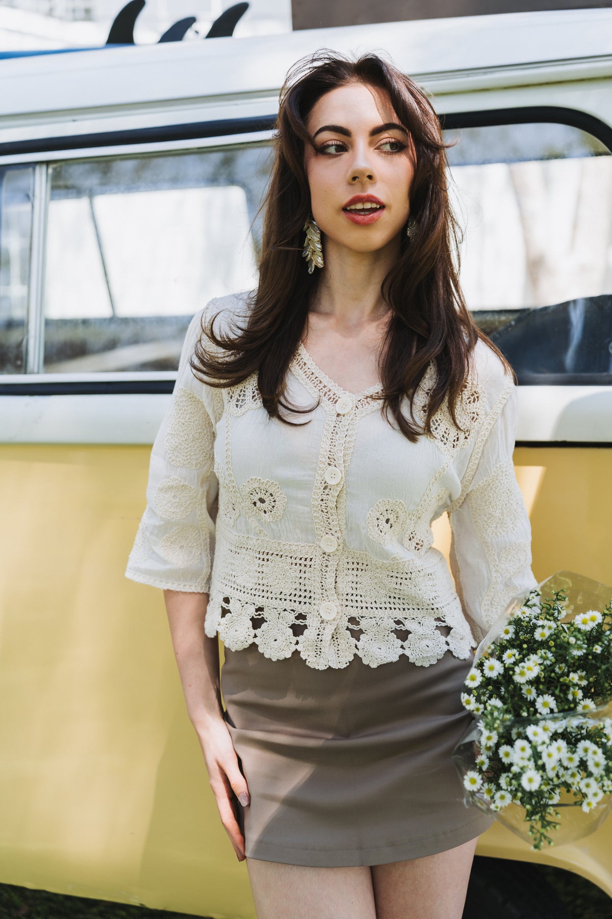 Nina Top Cream| One Size/ Fits 30-34