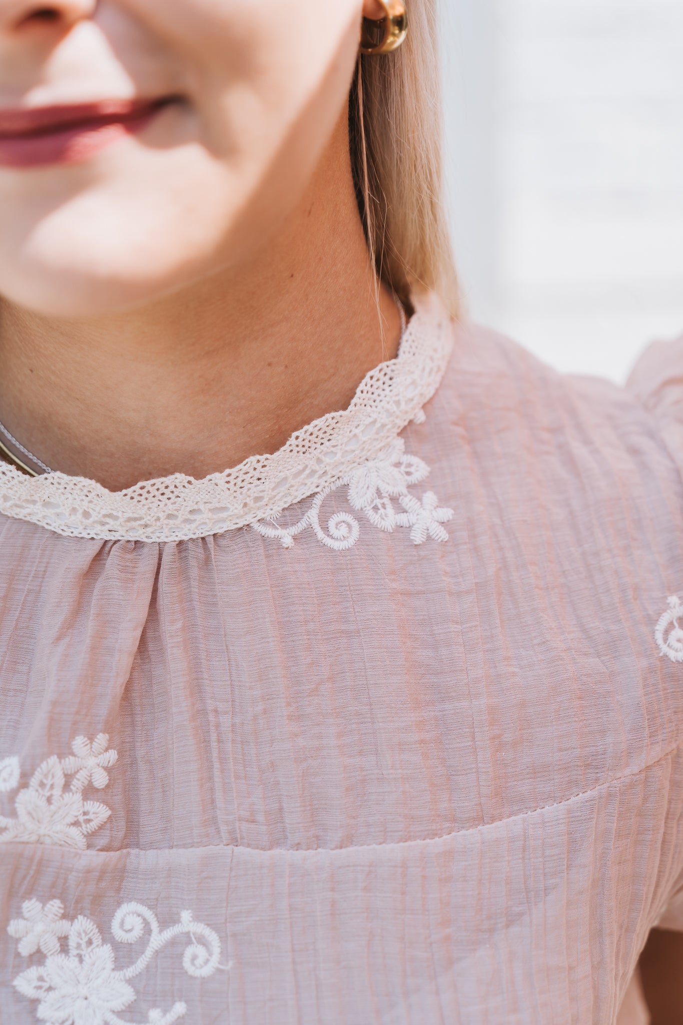 Flora Crochet Top Dusty Pink