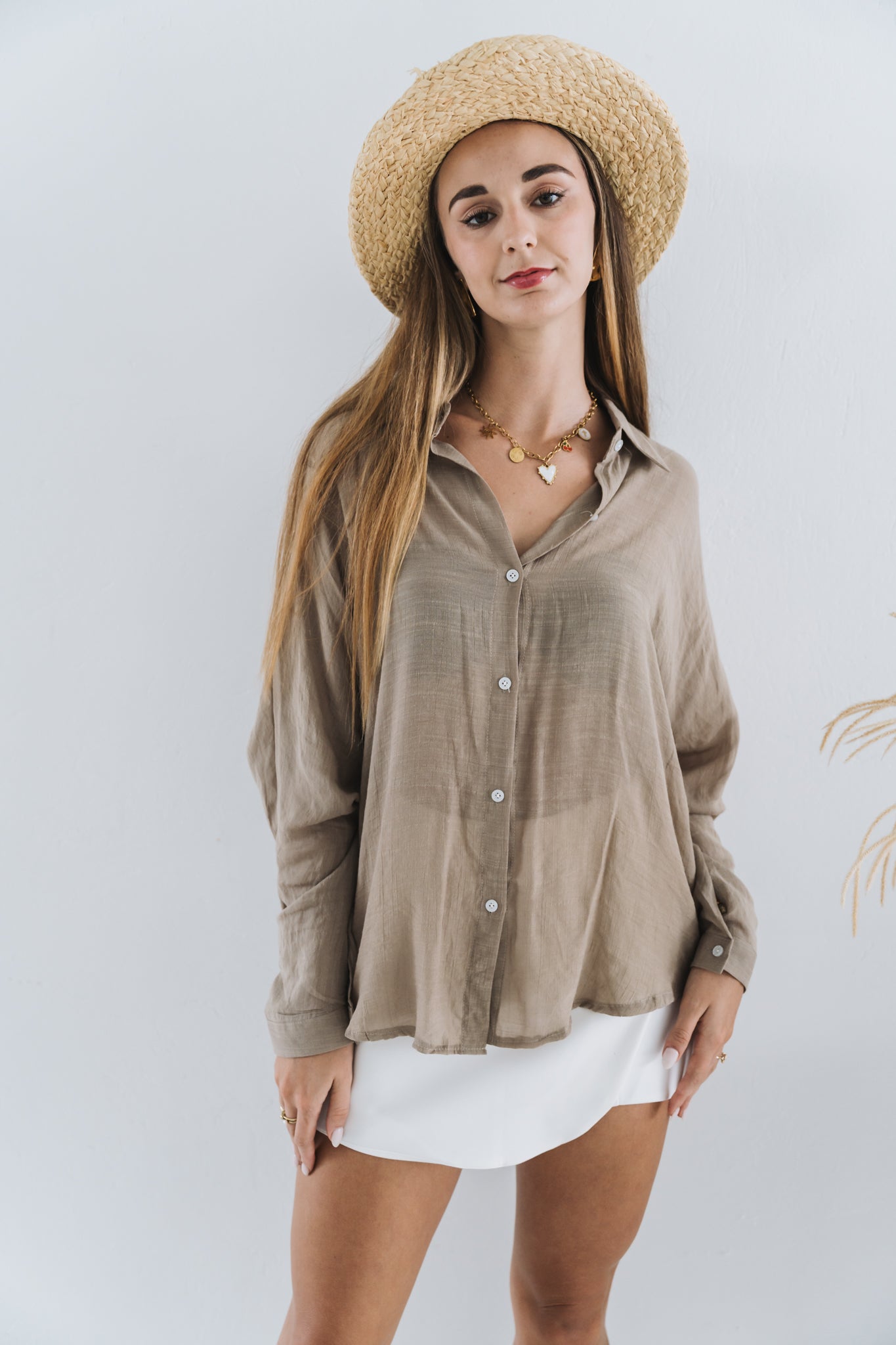Viscose Blouse Olive | One Size / Fits 30-36