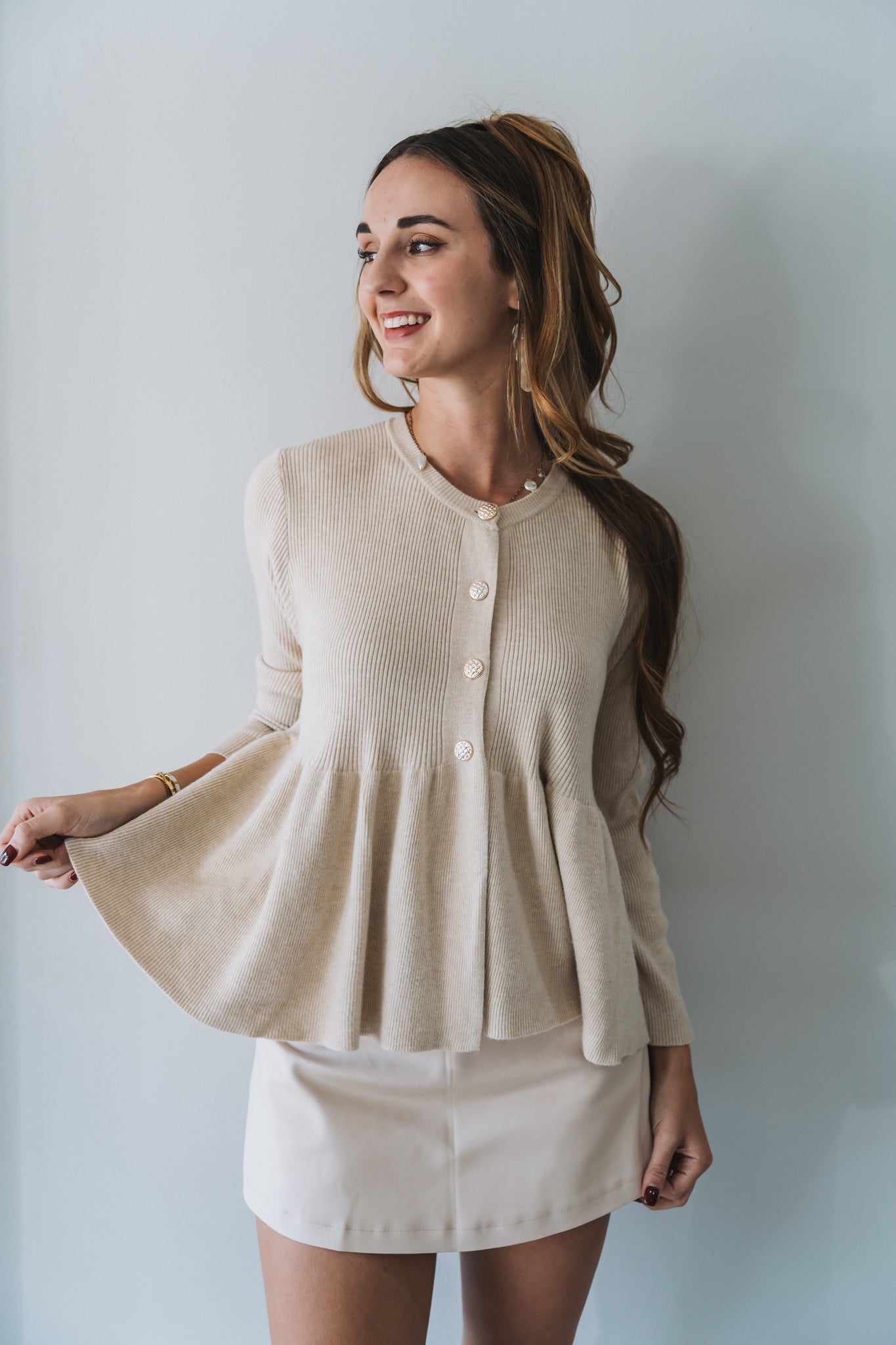 Frill Cardi Stone