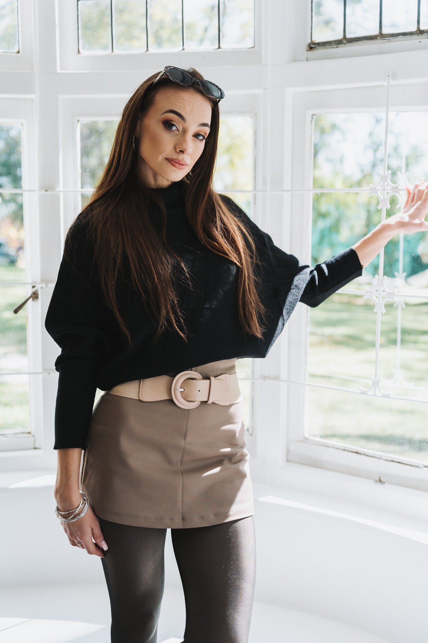 Poncho Knit Black | One Size  / 30-34