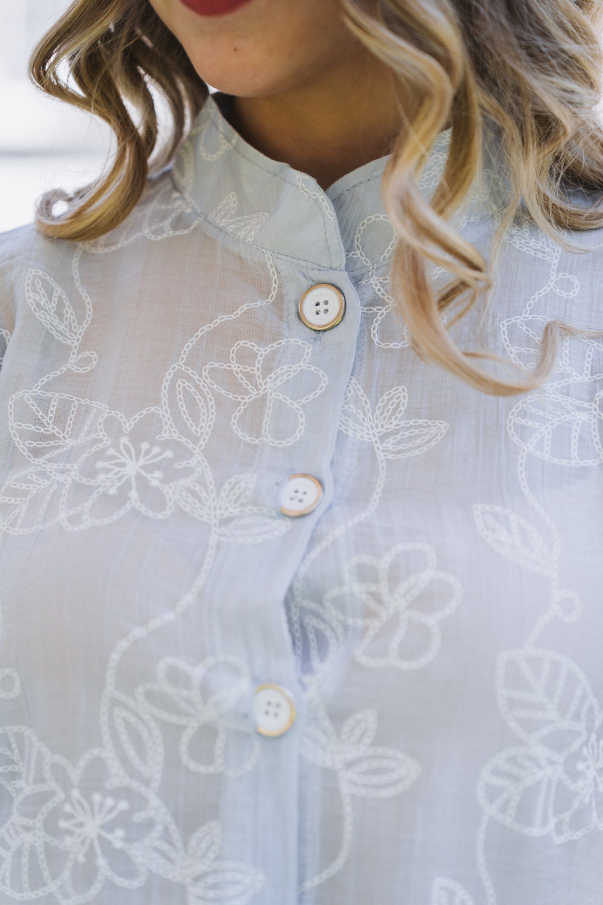 Pastel Blouse Blue| One Size/ Fits 30-34