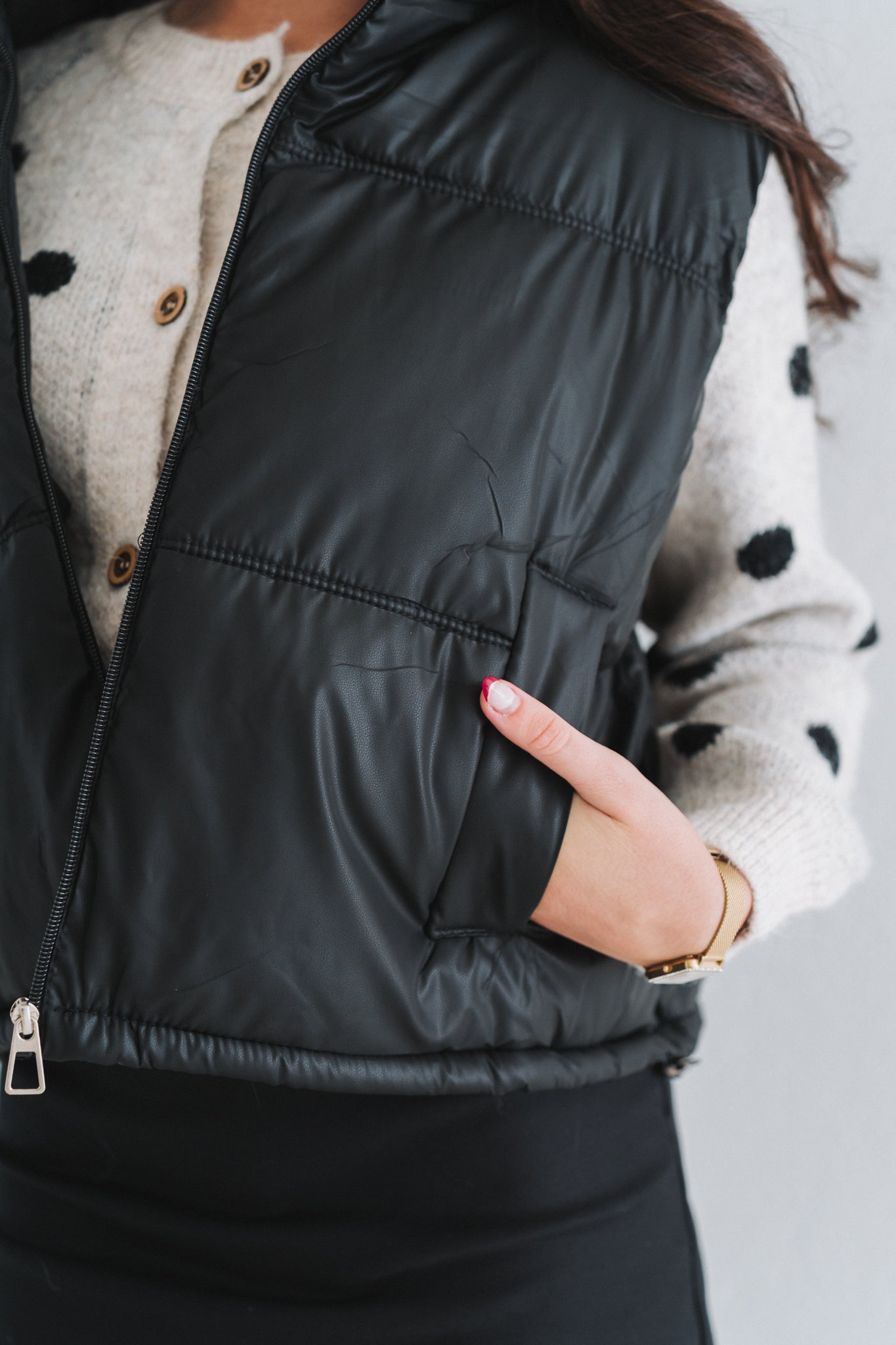 Crop Puffer Black