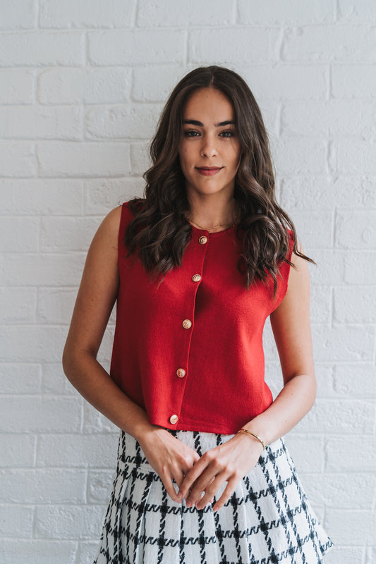 Cathy Waistcoat Red