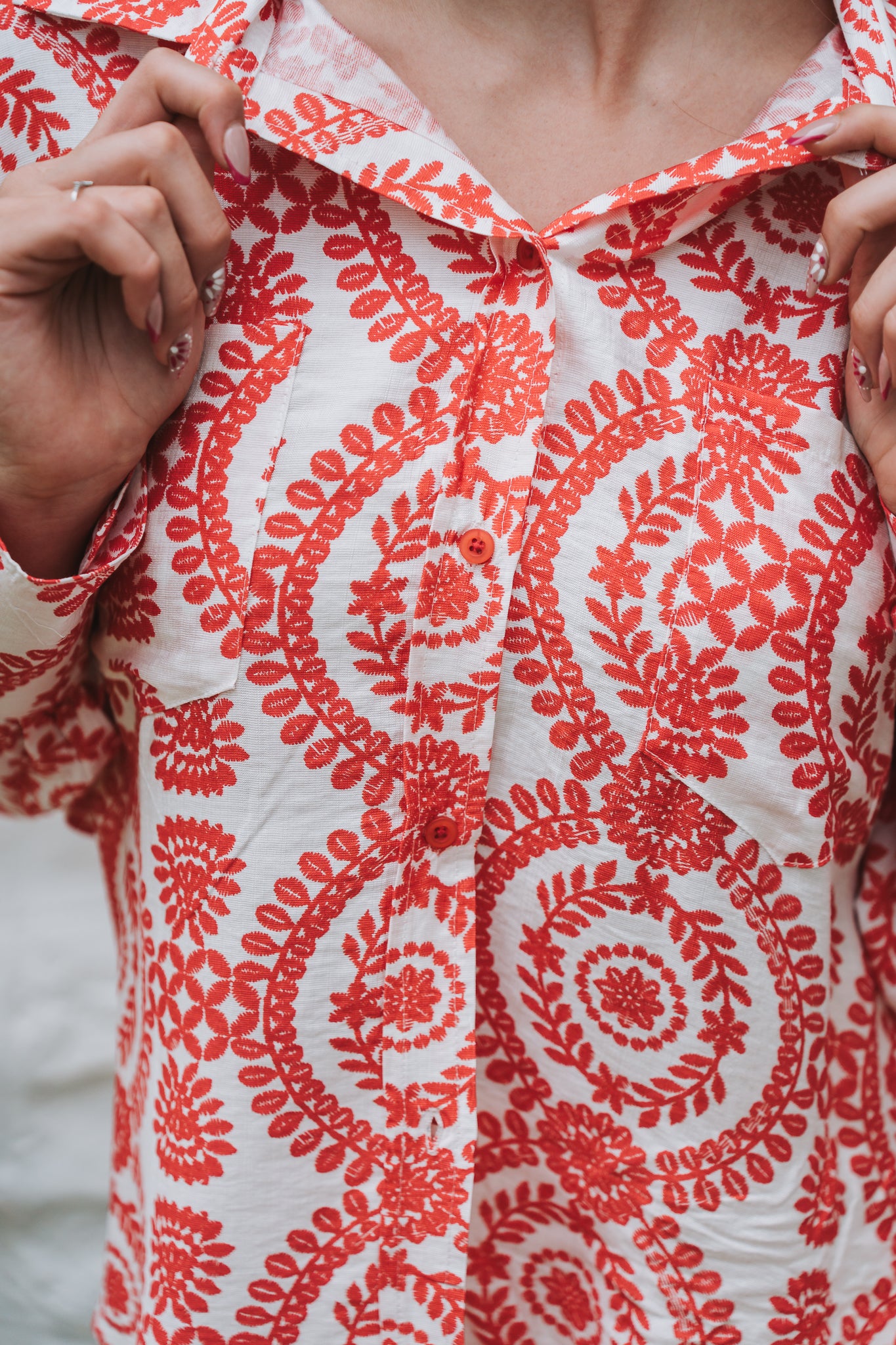 Greek Blouse Red