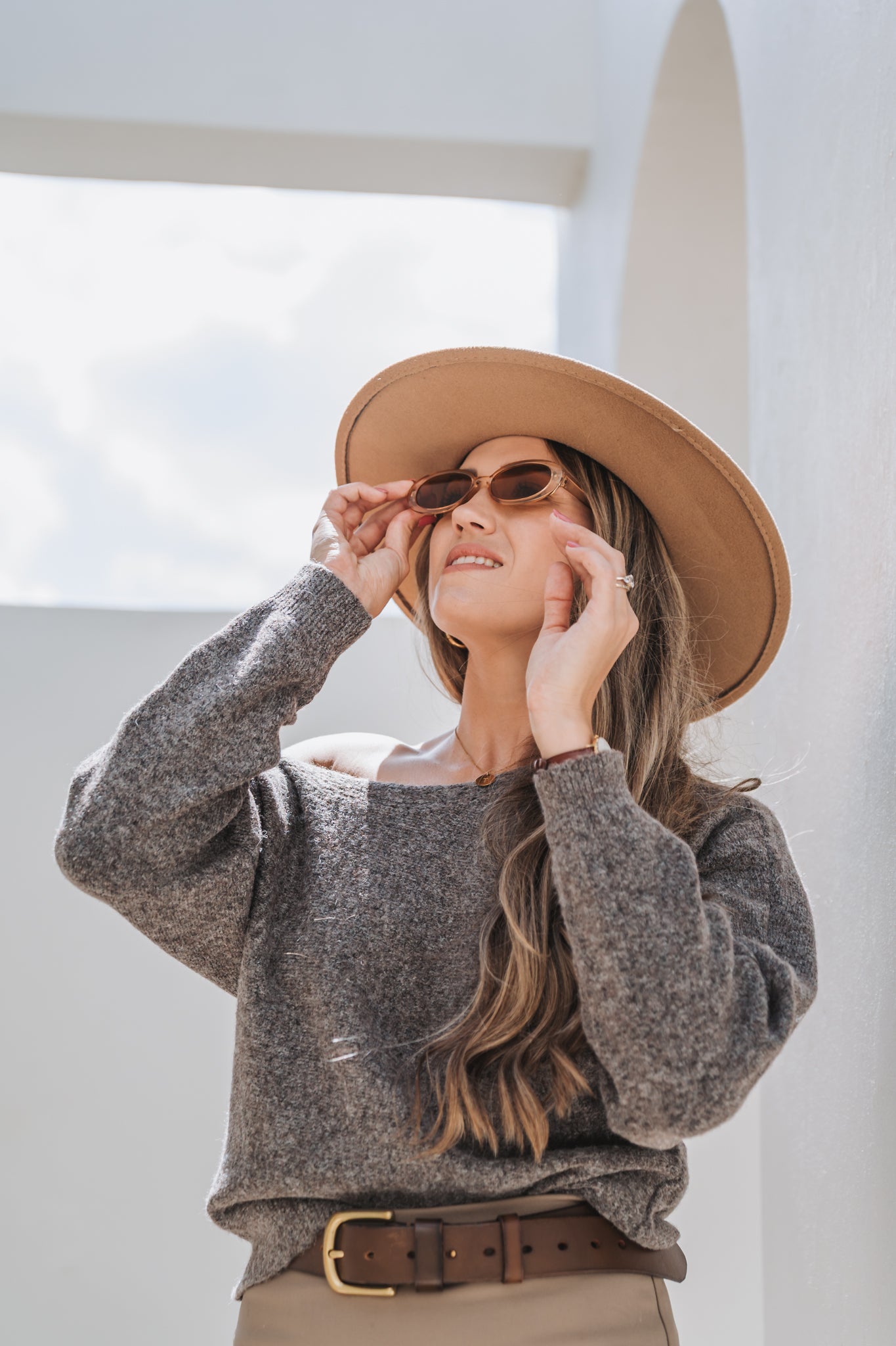 Open Shoulder Knit Brown | Available Size M-L