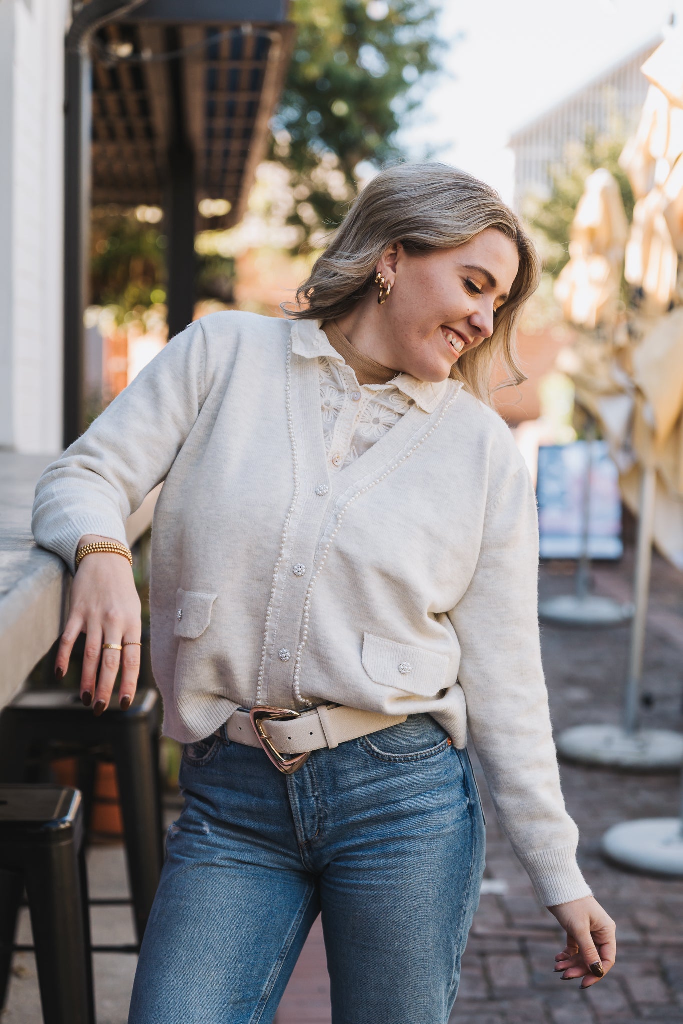 Pearly Cardigan Cream