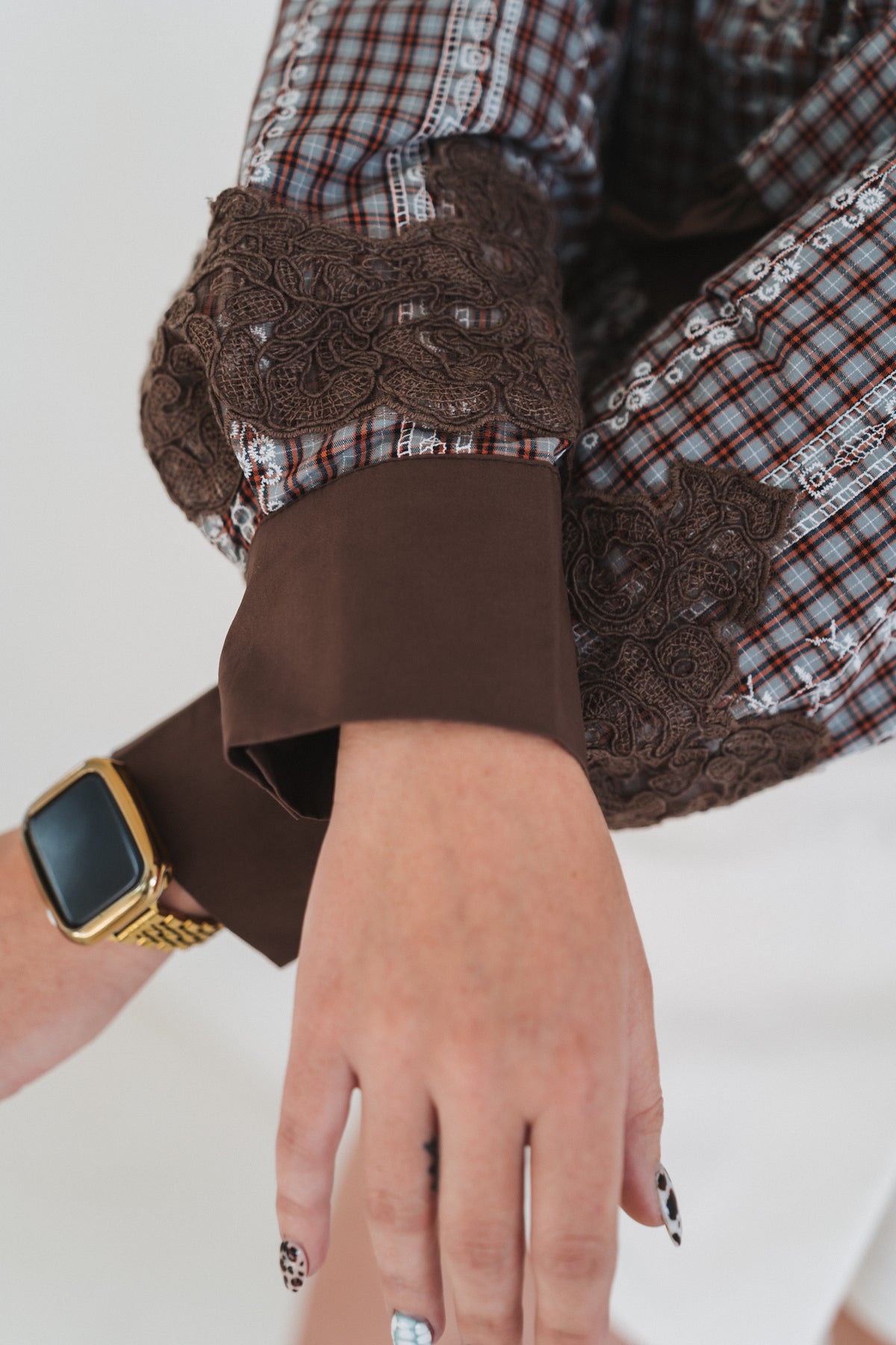 Brown Statement Blouse | One Size / Fits 30-34