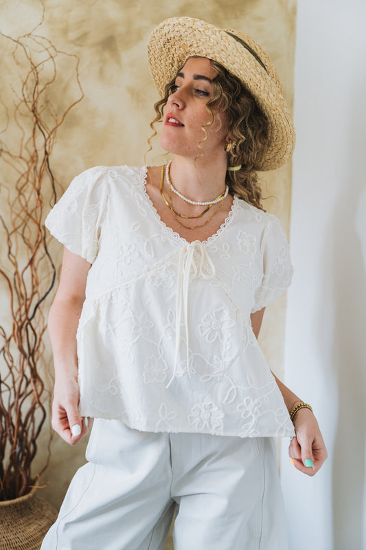 Lacey Top Cream | One Size / Fits 30-34