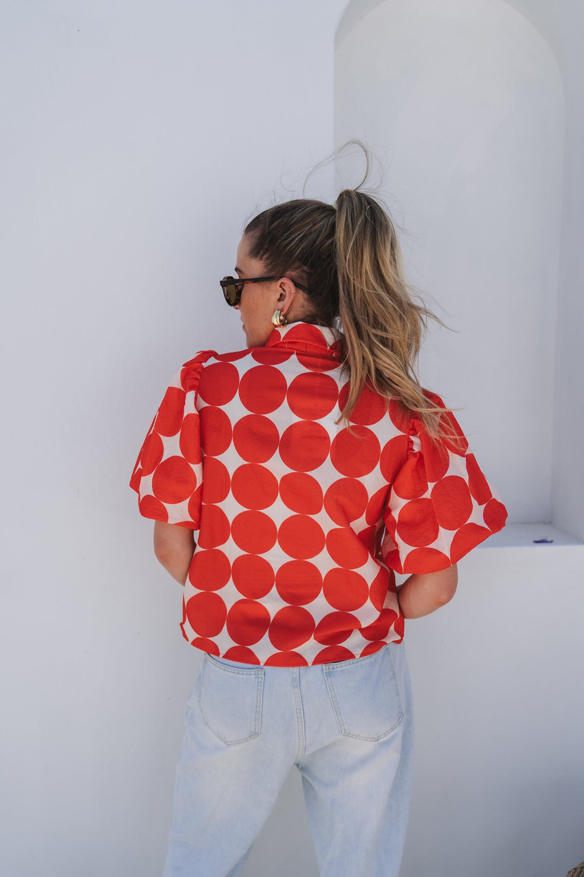 Statement Blouse Red | One Size / Fits 30-34