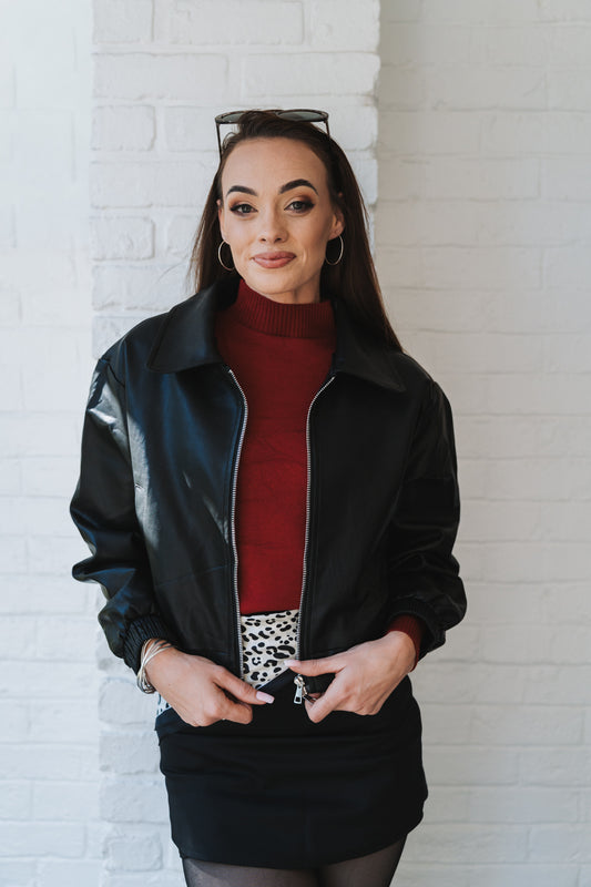 Pleather Jacket Black | One Size / 30-36