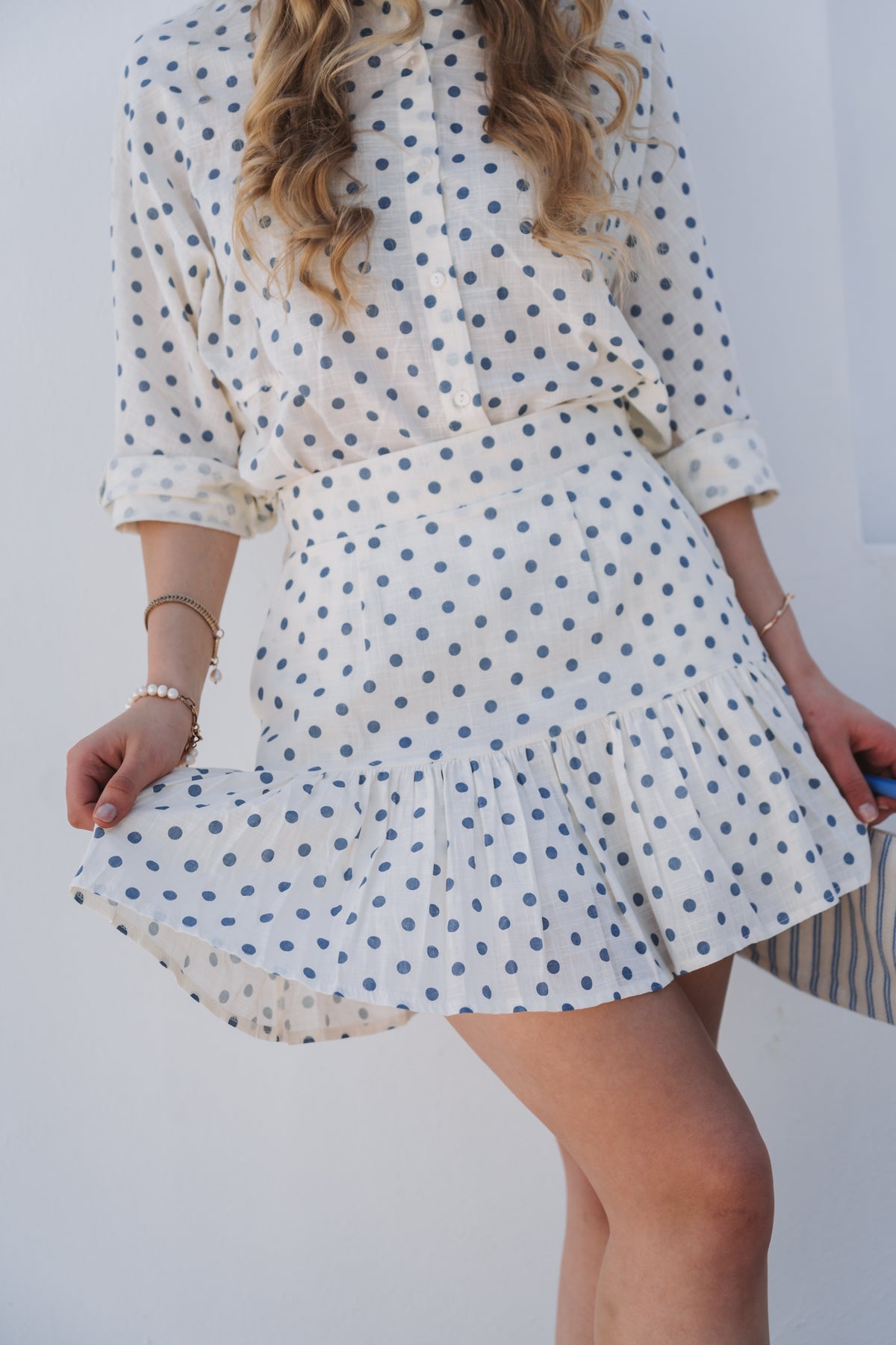 Polka Skirt Blue
