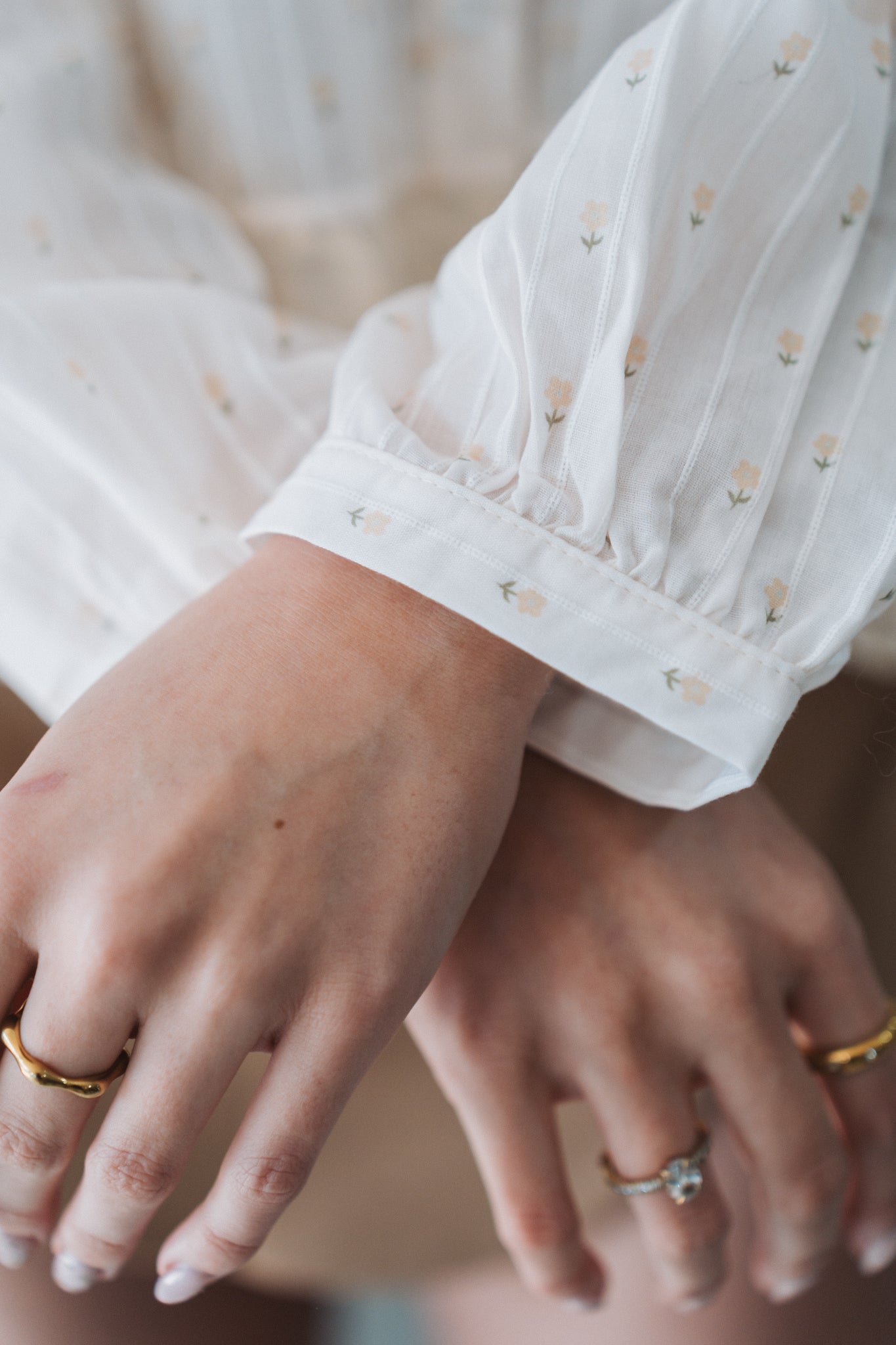 Ditsy  Blouse Cream