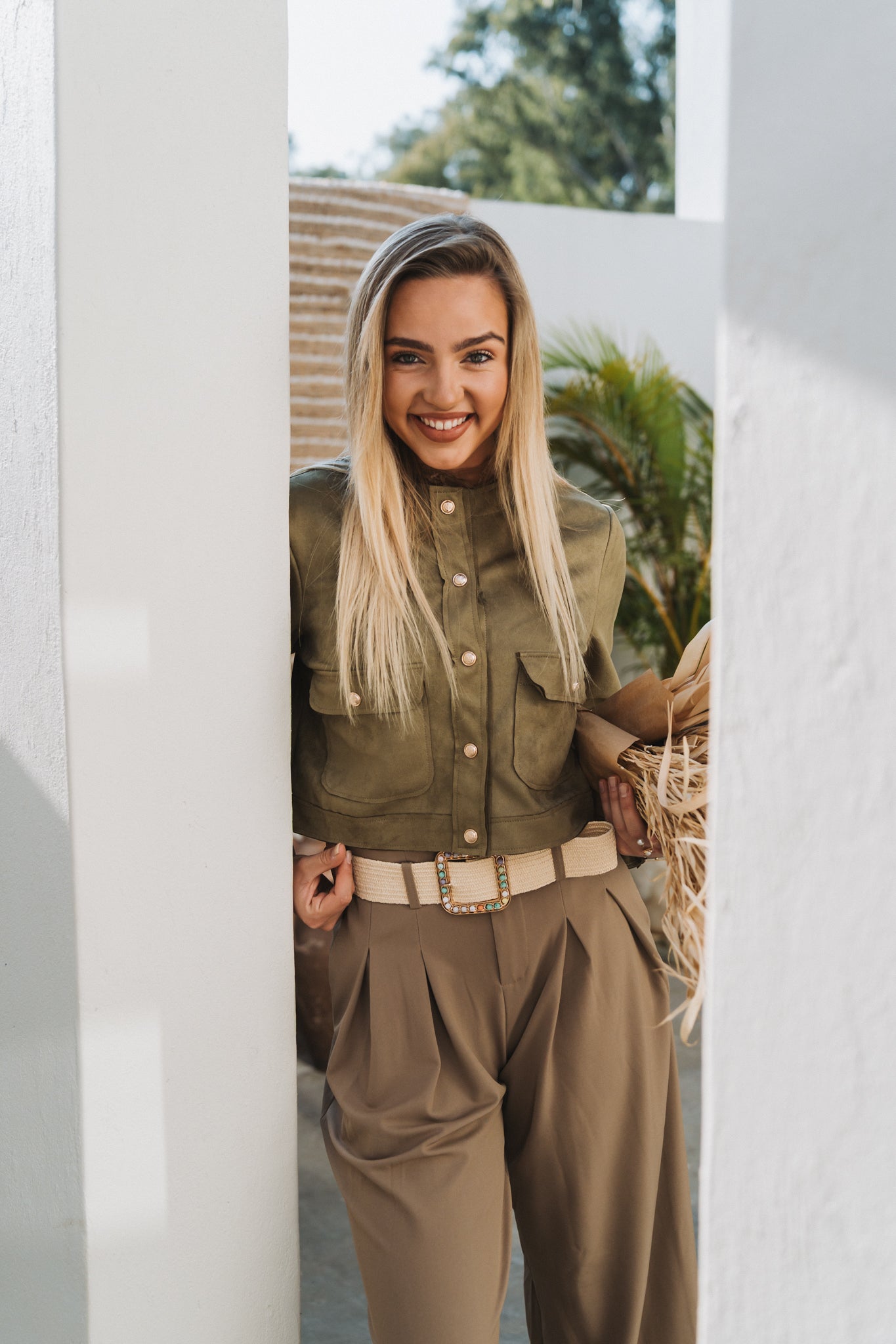 Velvet Jacket Olive | One Size / Fits 30-34