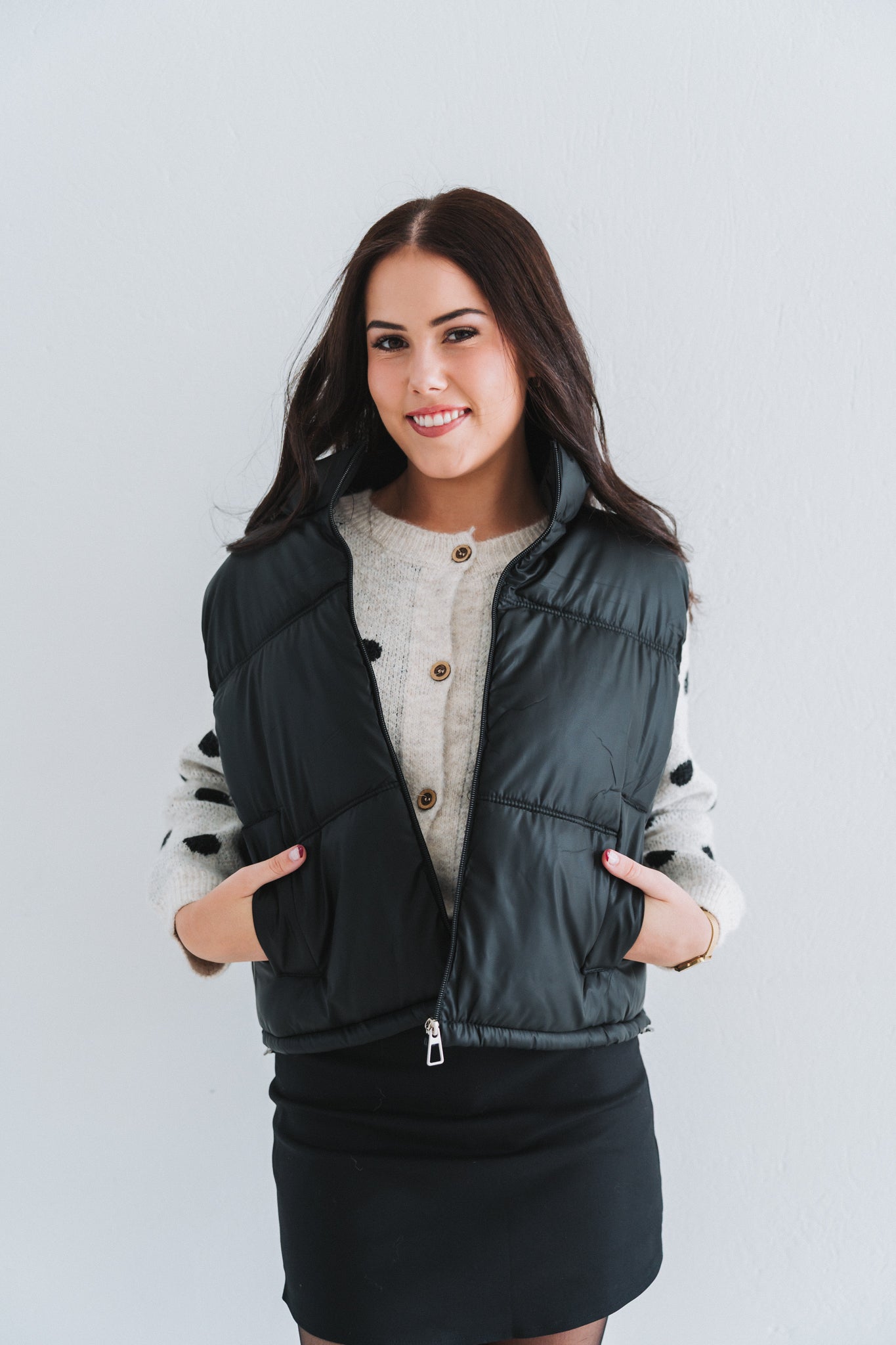 Crop Puffer Black