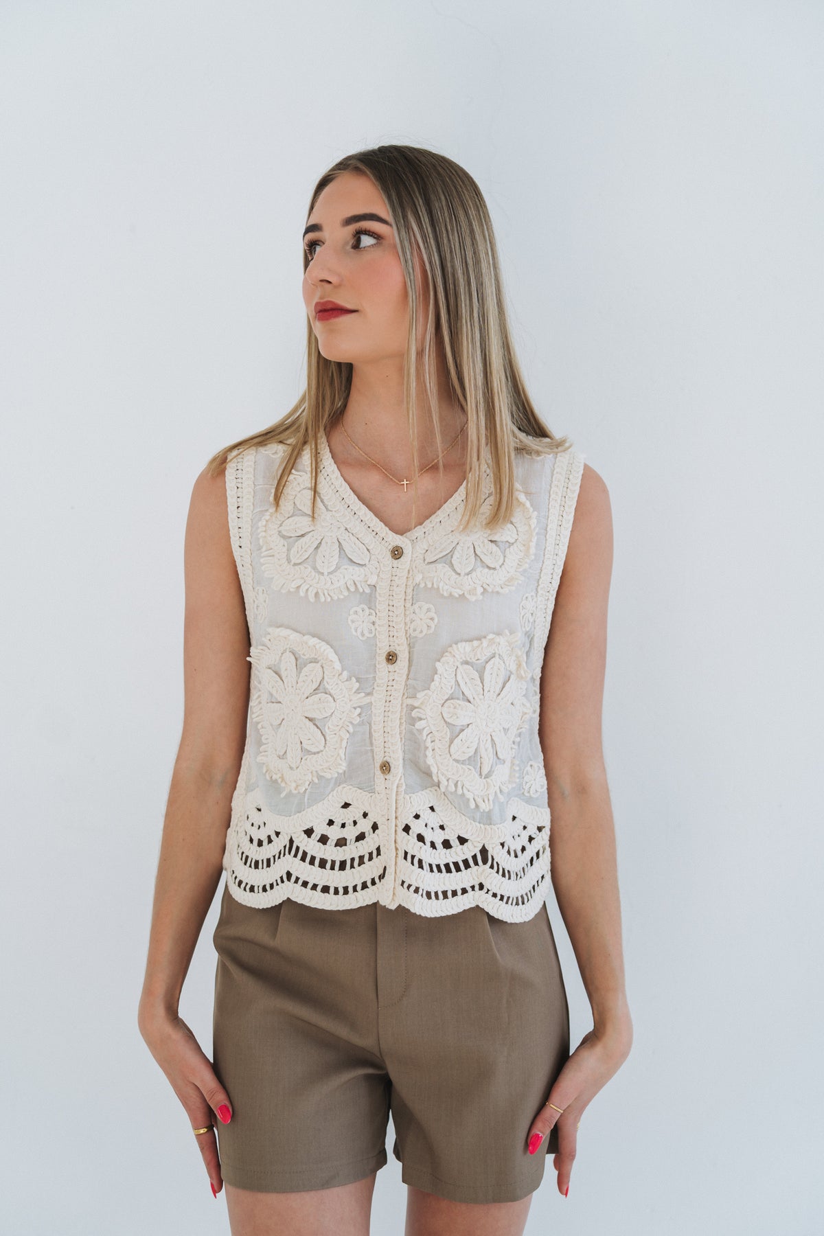 Boho Waistcoat Cream | One Size / Fits 30-34