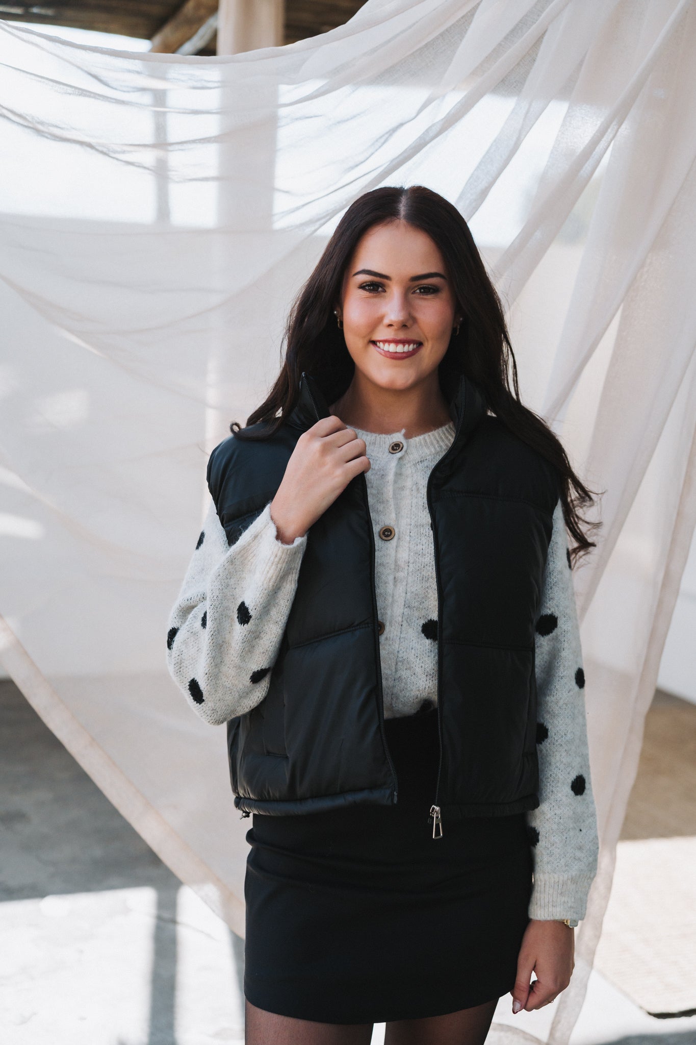 Crop Puffer Black