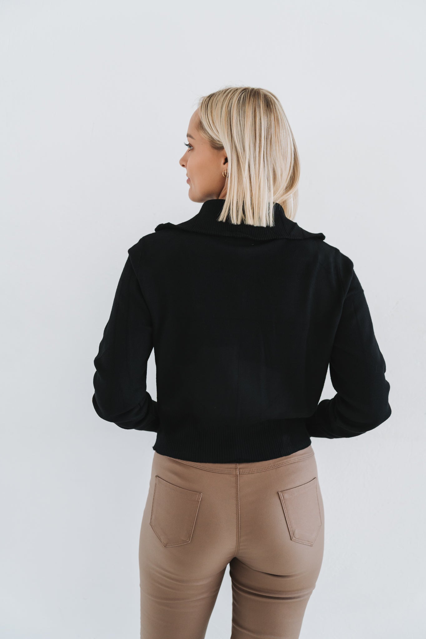 Zip Jacket Knit Black