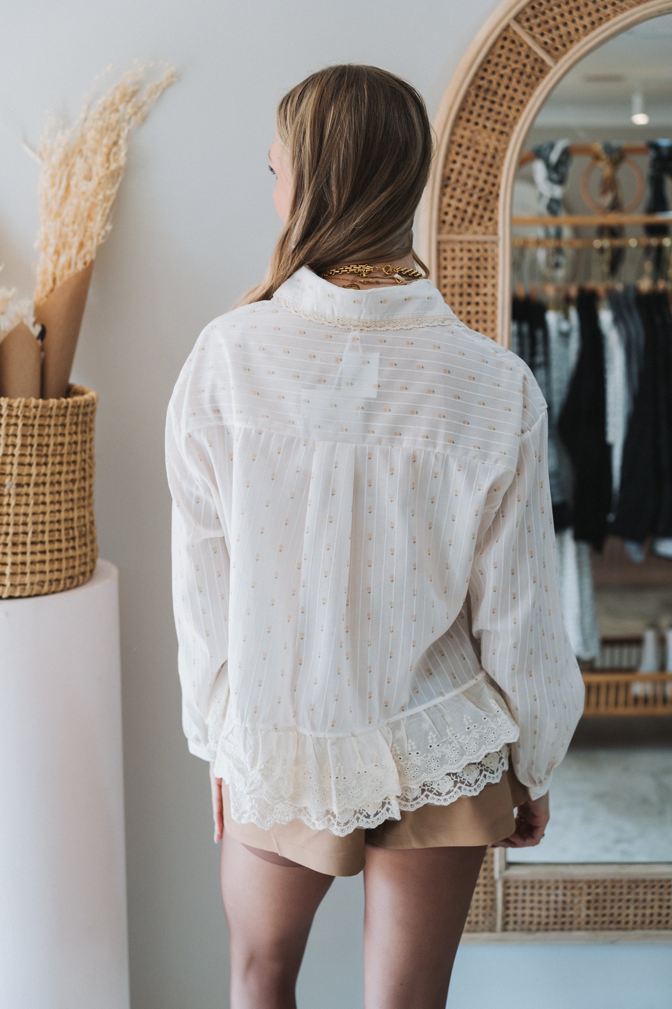 Ditsy  Blouse Cream