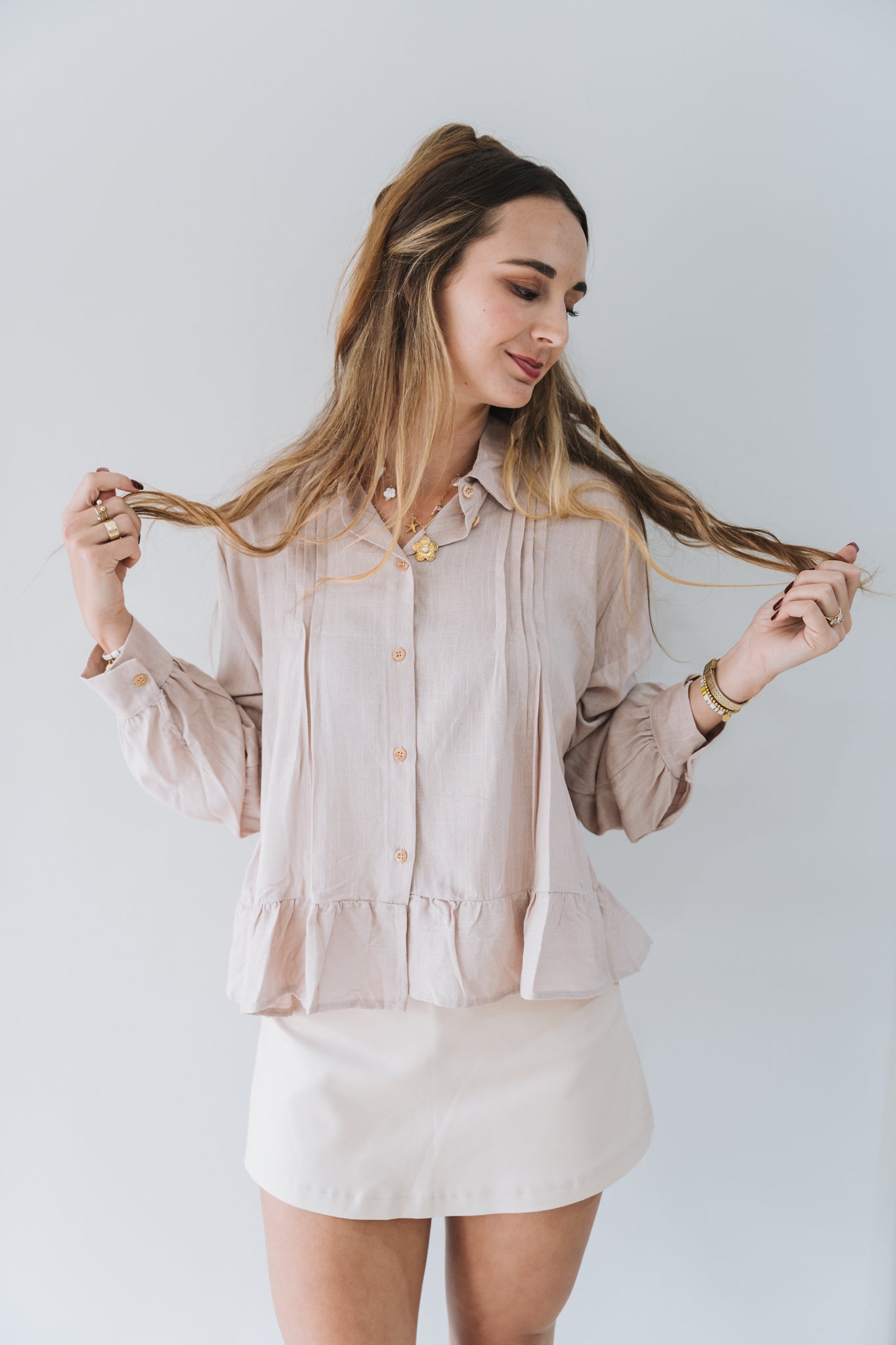 Lino Blouse Dusty Pink