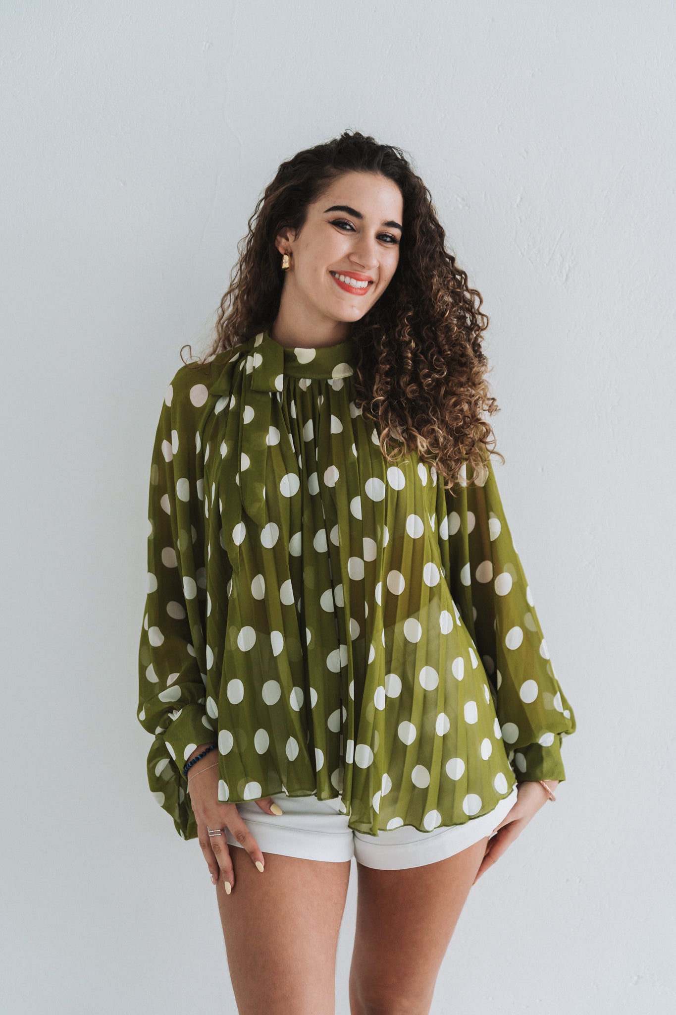 Polka Top Olive