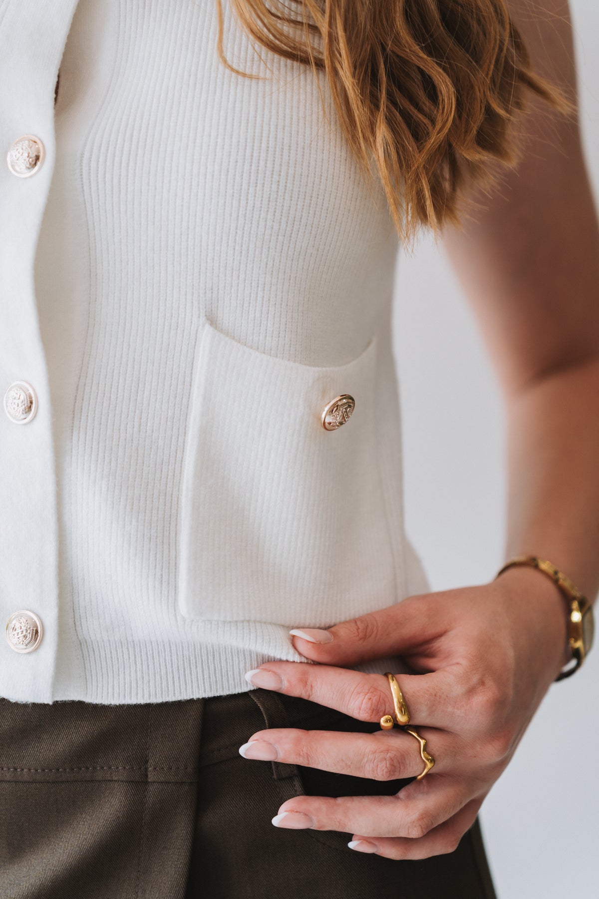 Mona Waistcoat White | One Size / Fits 30-34