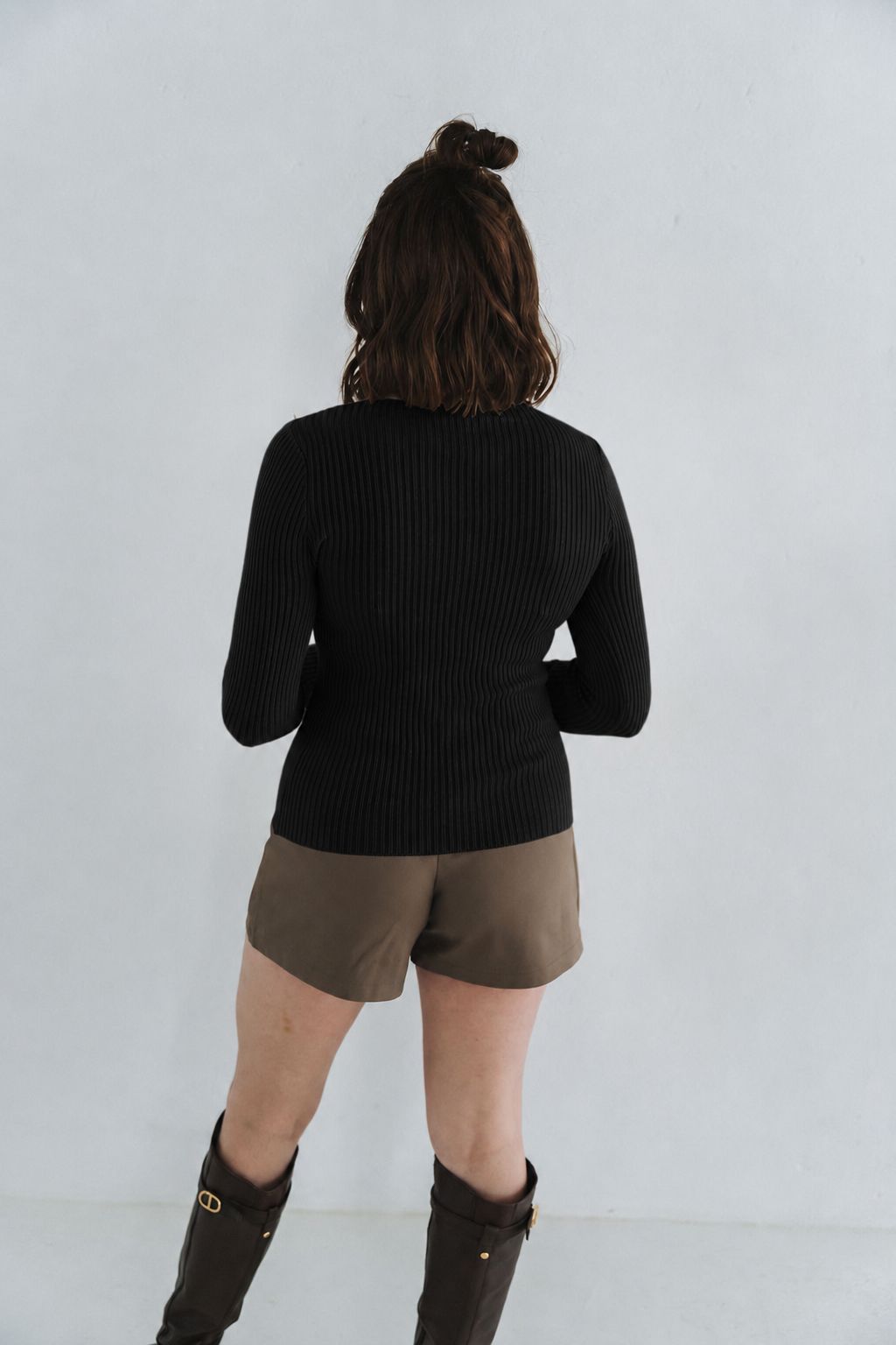 Ribbed Polo Black | One Size / 30-34