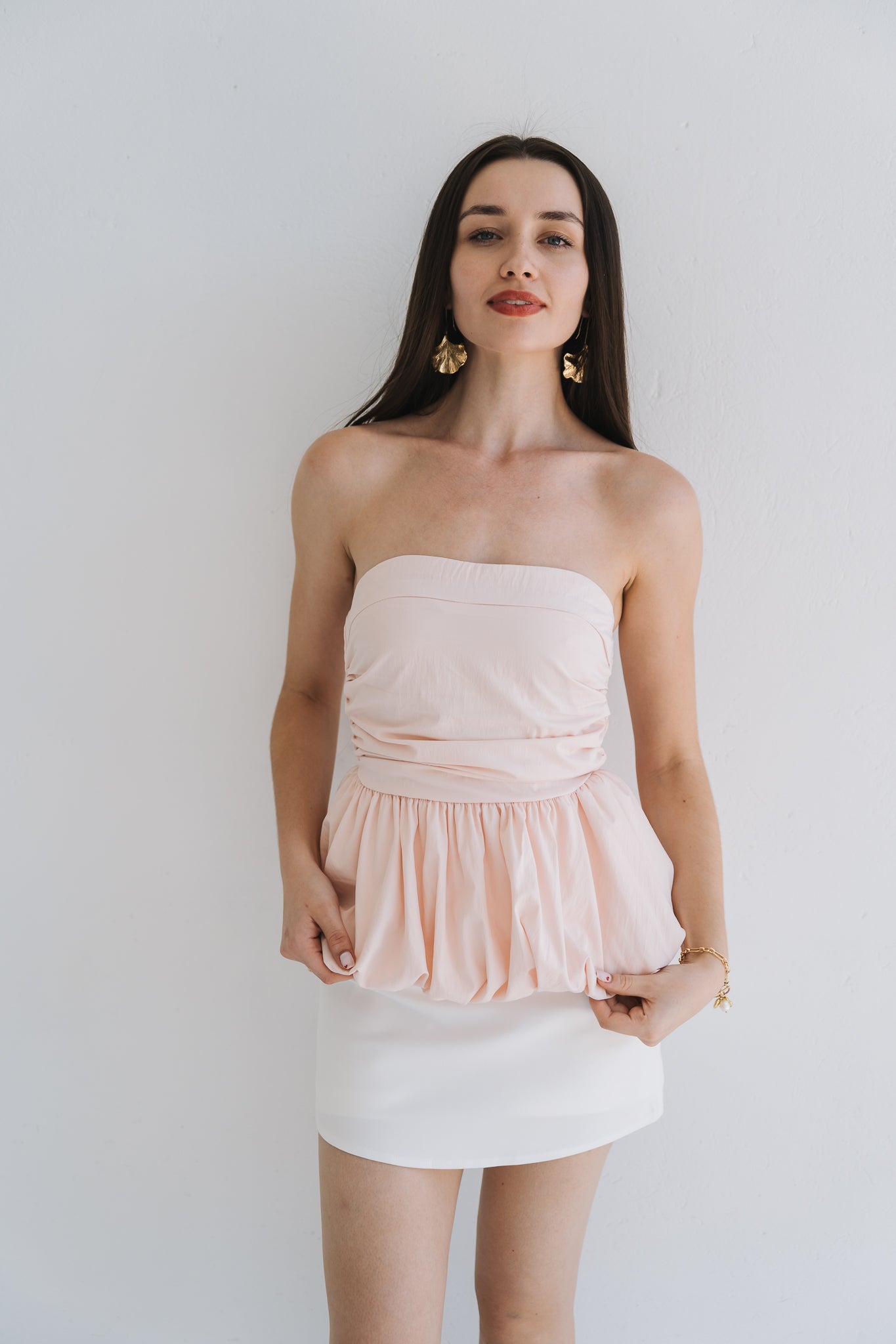 Elle Peplum Top Pink