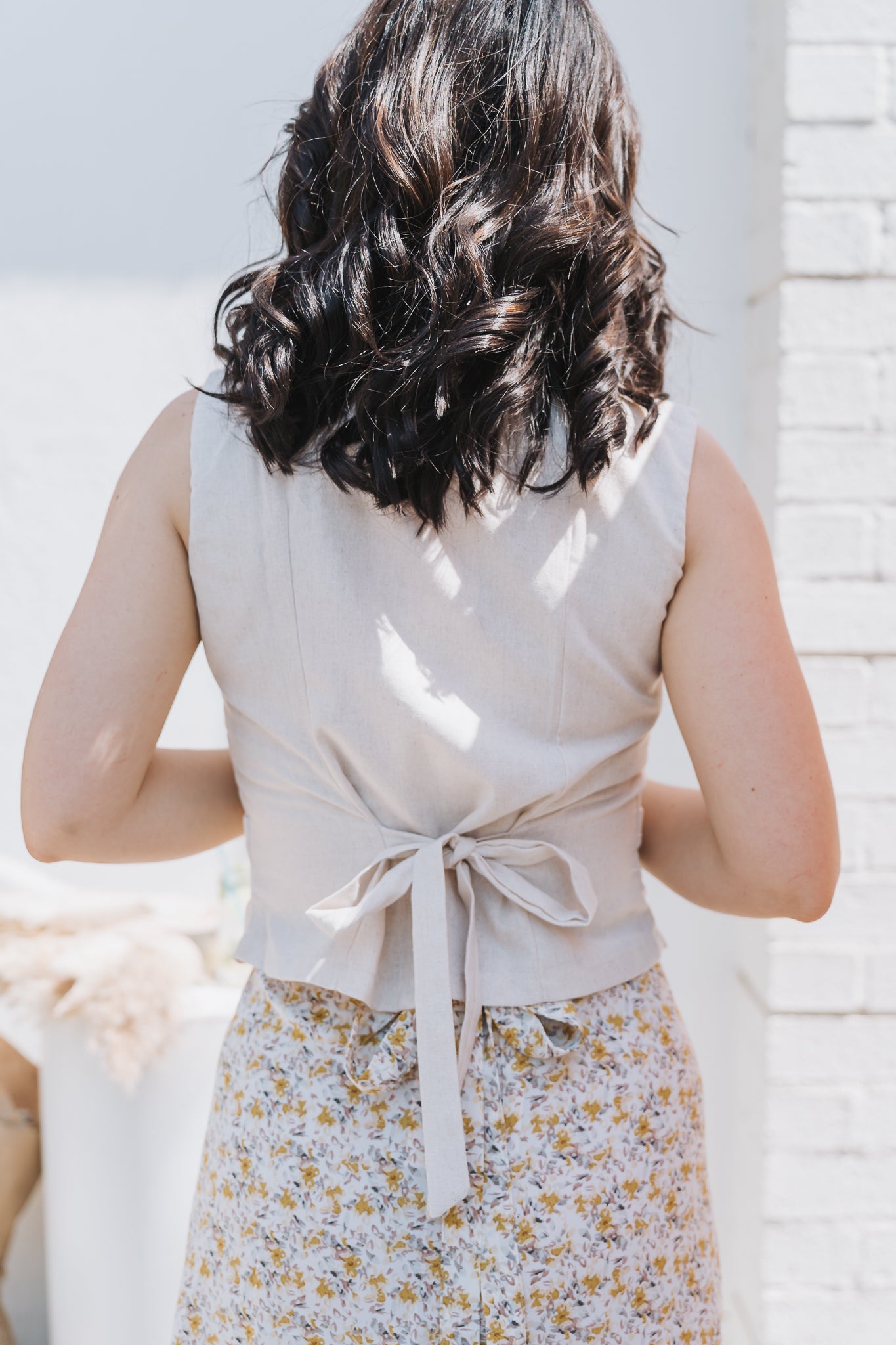 Linen Waistcoat Beige